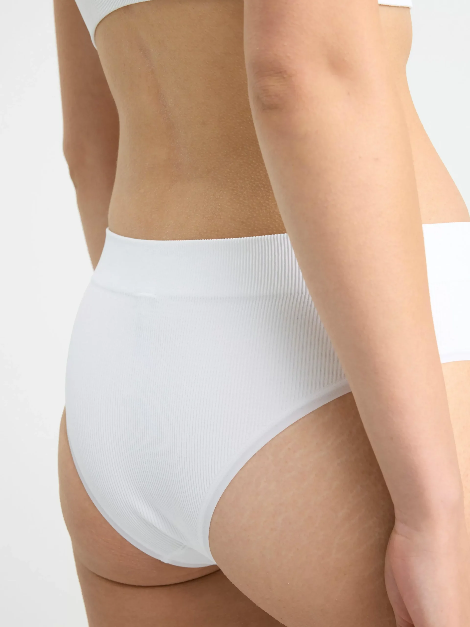 Trosor>Lindex Brazilian High Ribbad Seamless-Trosa White