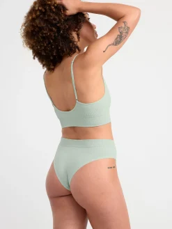 Trosor>Lindex Brazilian High Waist Seamless Trosa Light Dusty Green