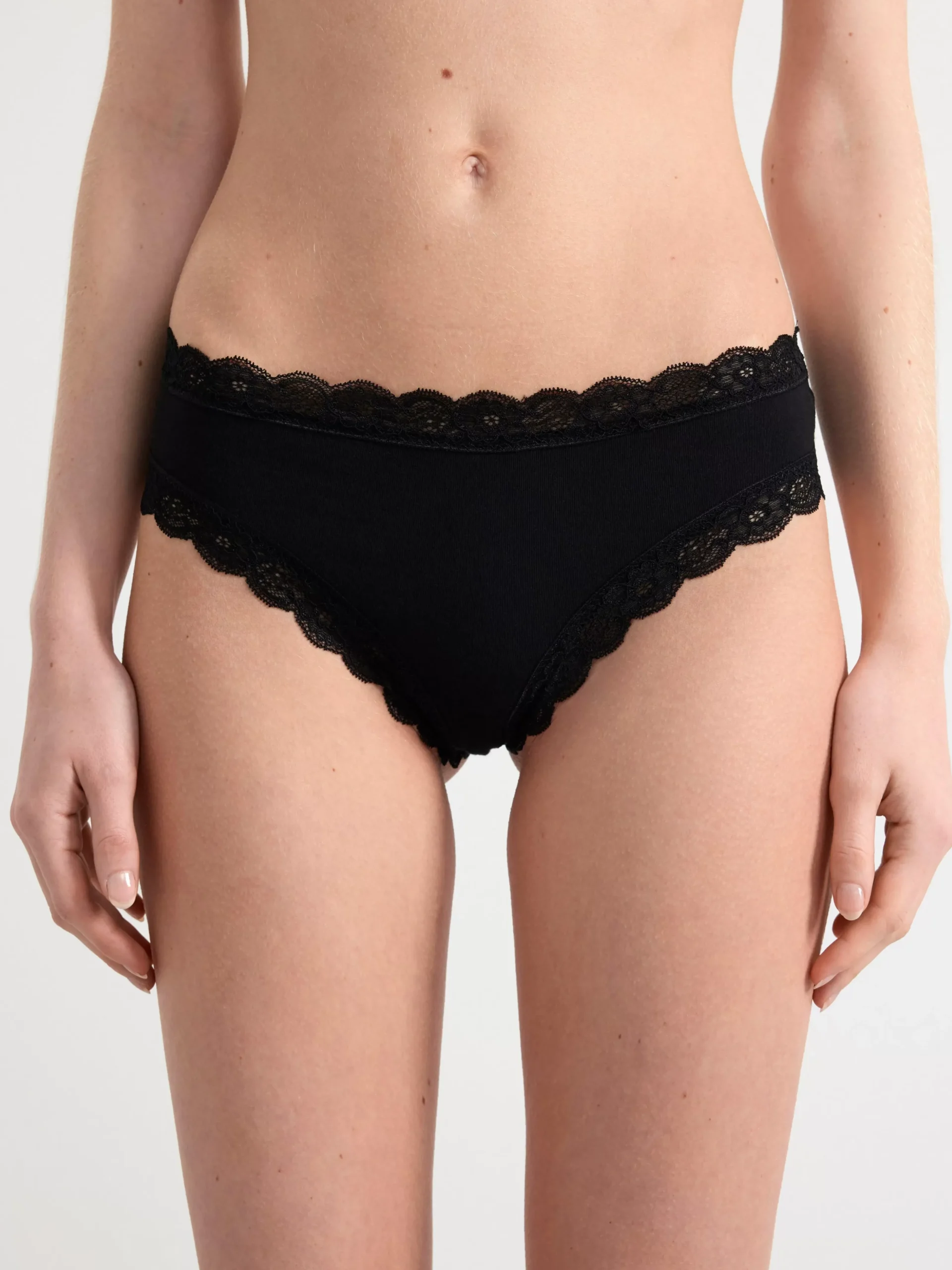 Trosor>Lindex Brazilian Regular-Trosa I Bomullsblandning Black