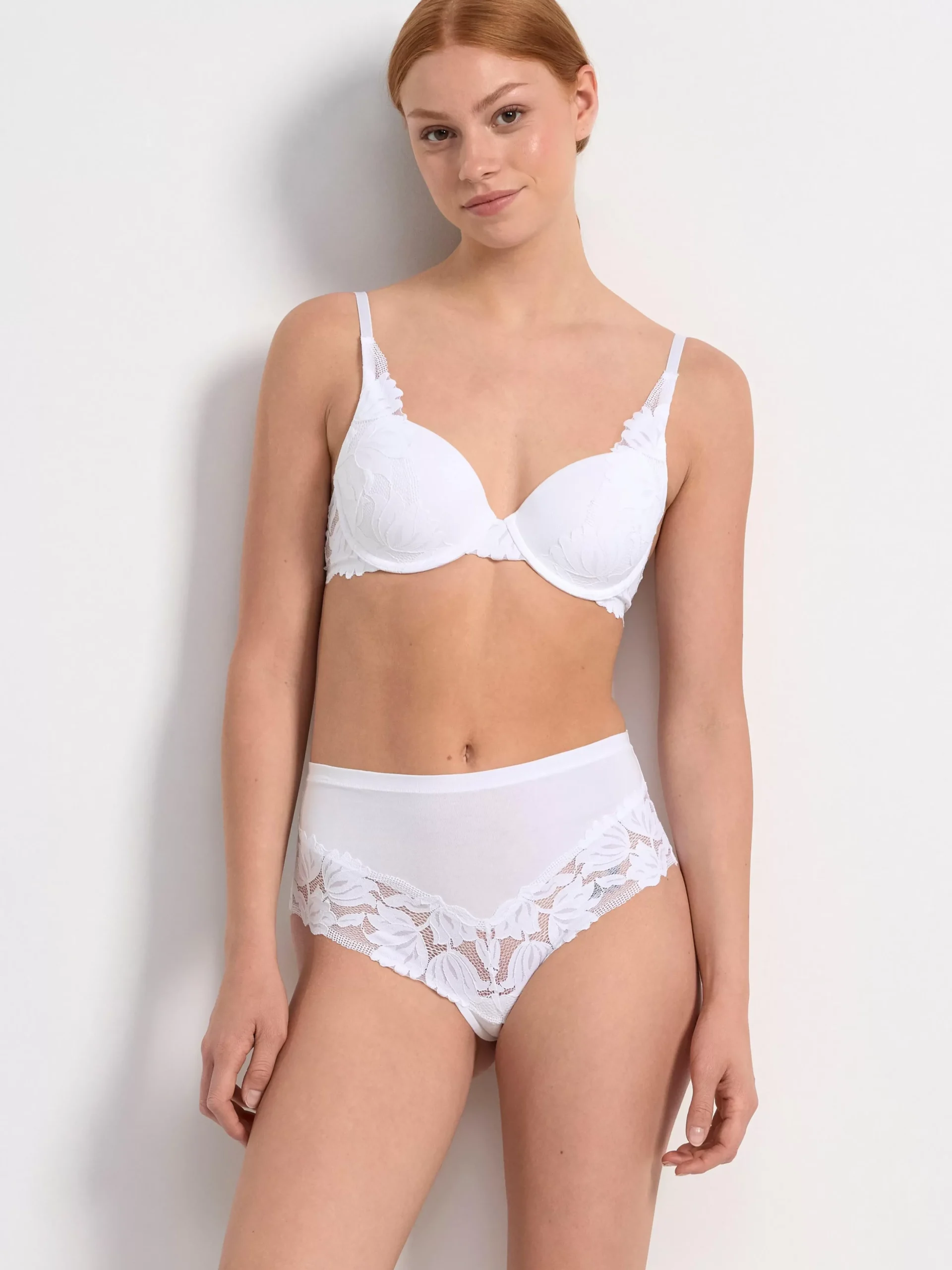 Trosor>Lindex Brazilian Trosa High Waist Med Spets White