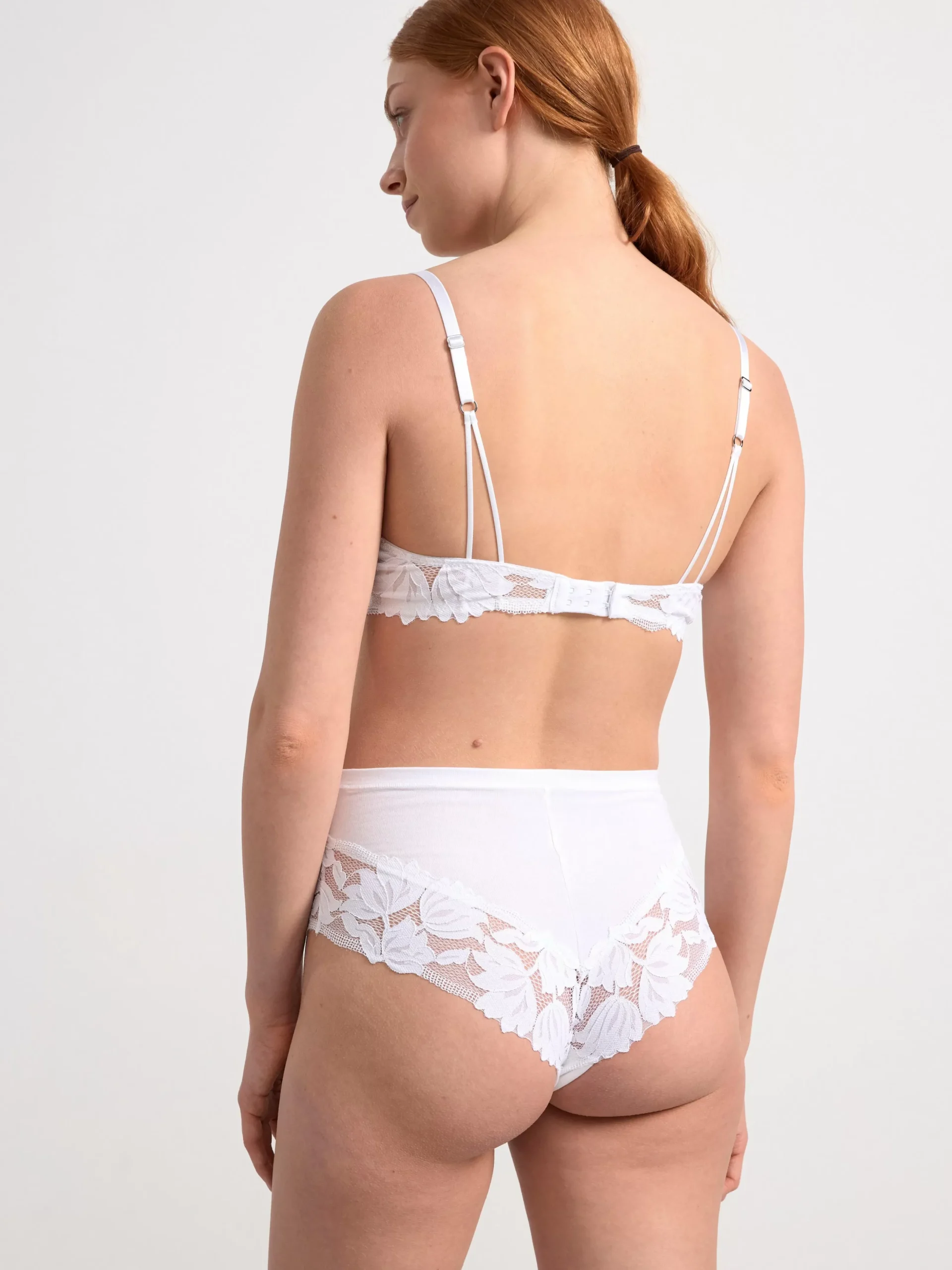 Trosor>Lindex Brazilian Trosa High Waist Med Spets White