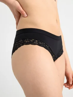 Trosor>Lindex Brazilian Trosa Low Waist Med Spets Black