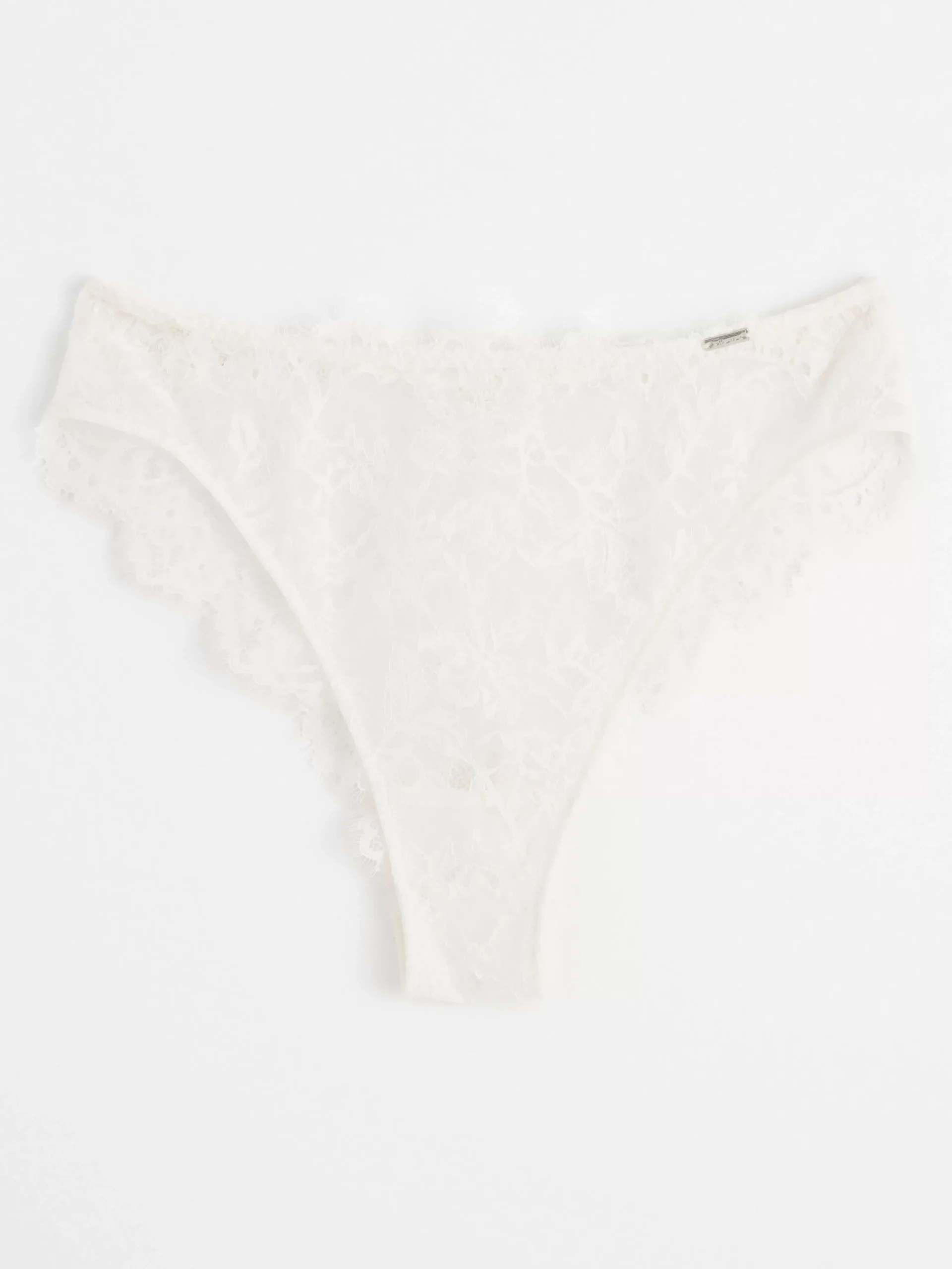 Trosor>Lindex Brazilian Trosa Midi Waist Med Spets Light White