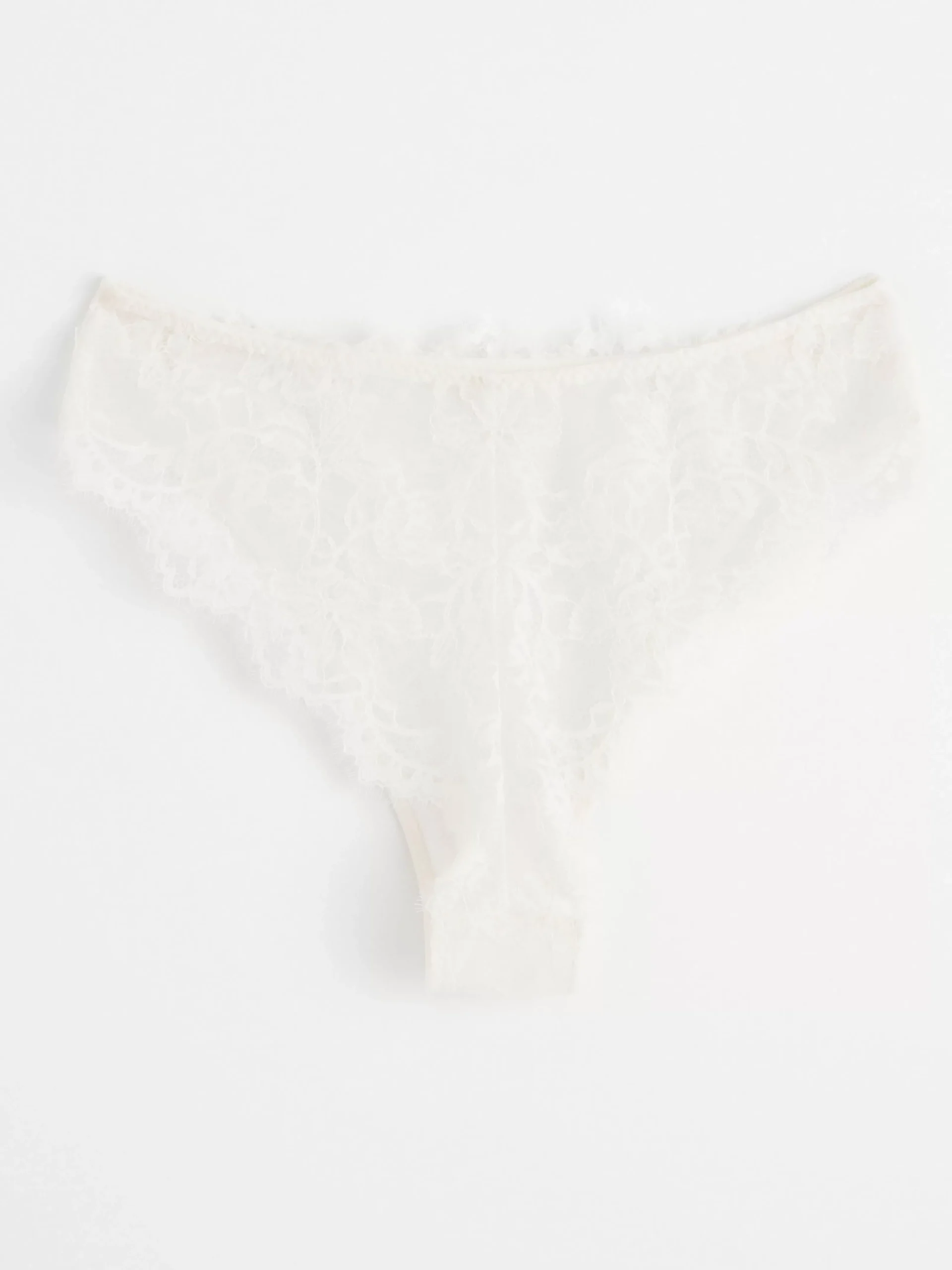 Trosor>Lindex Brazilian Trosa Midi Waist Med Spets Light White