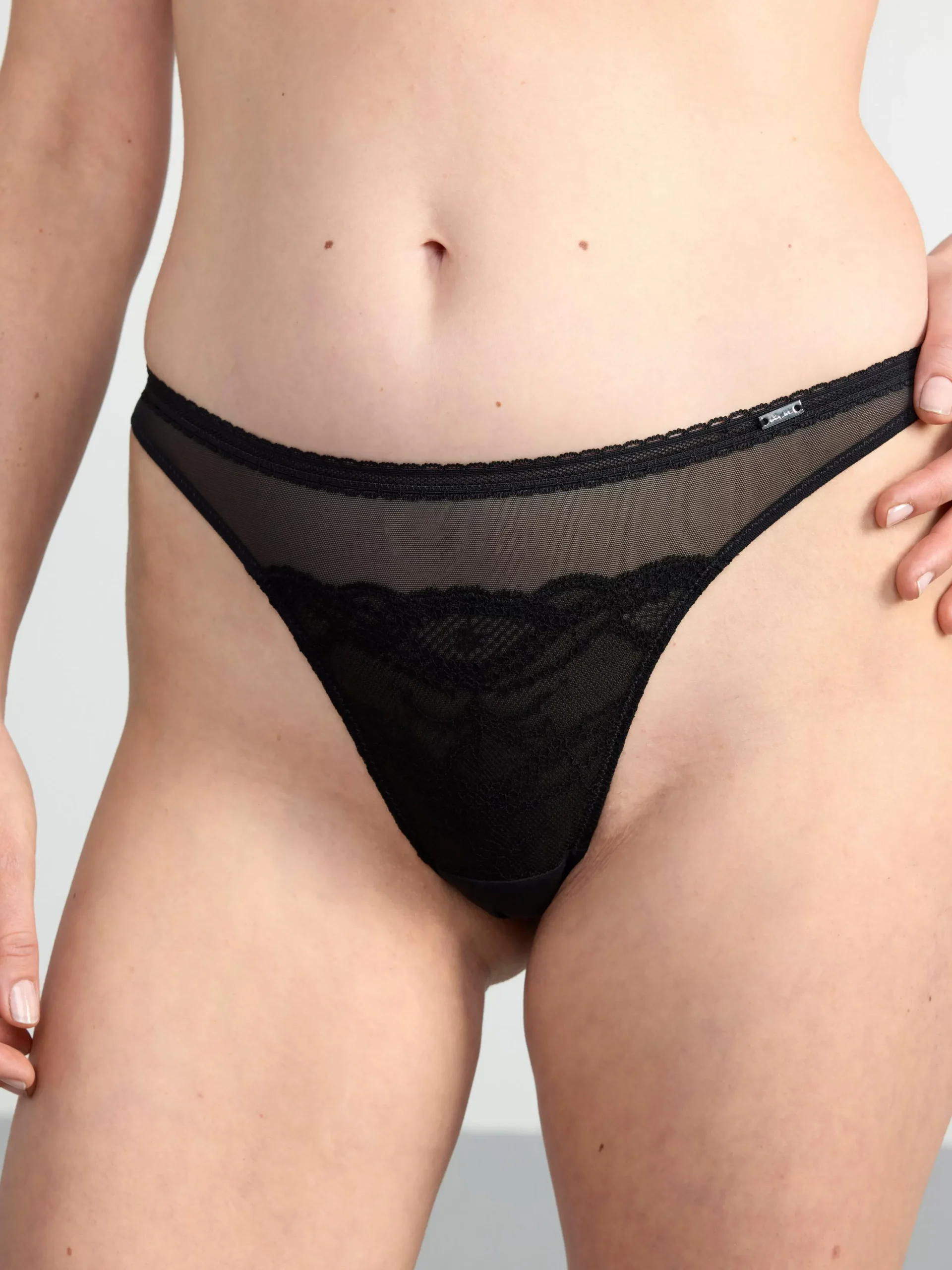 Trosor>Lindex Brazilian Trosa Midi Waist I Mesh Black
