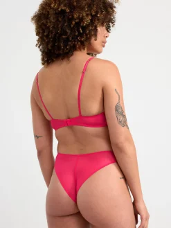 Trosor>Lindex Brazilian Trosa Regular Waist Med Spets Red