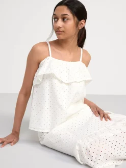 Kjolar>Lindex Broderad Bomullskjol Off White