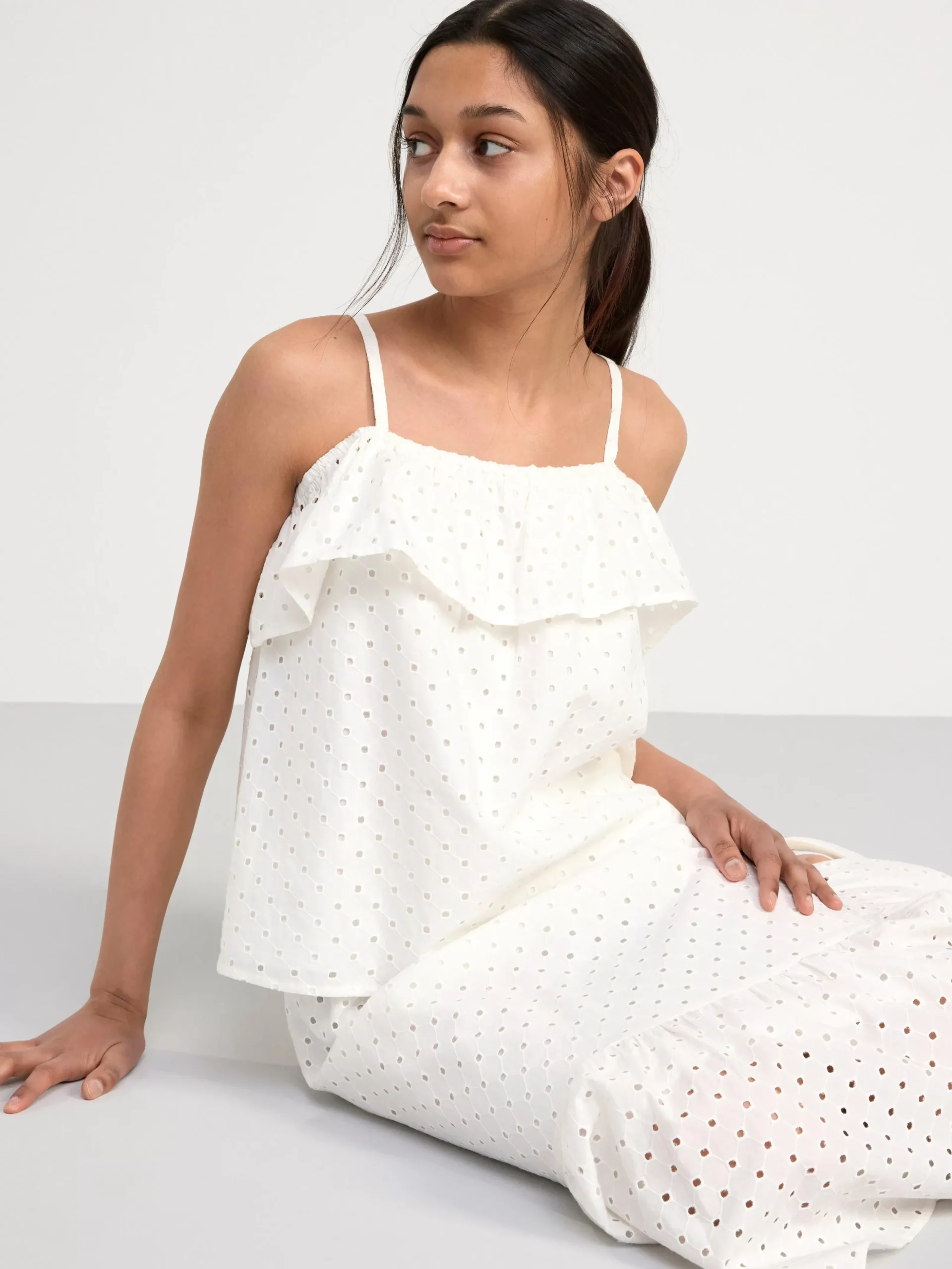 Kjolar>Lindex Broderad Bomullskjol Off White