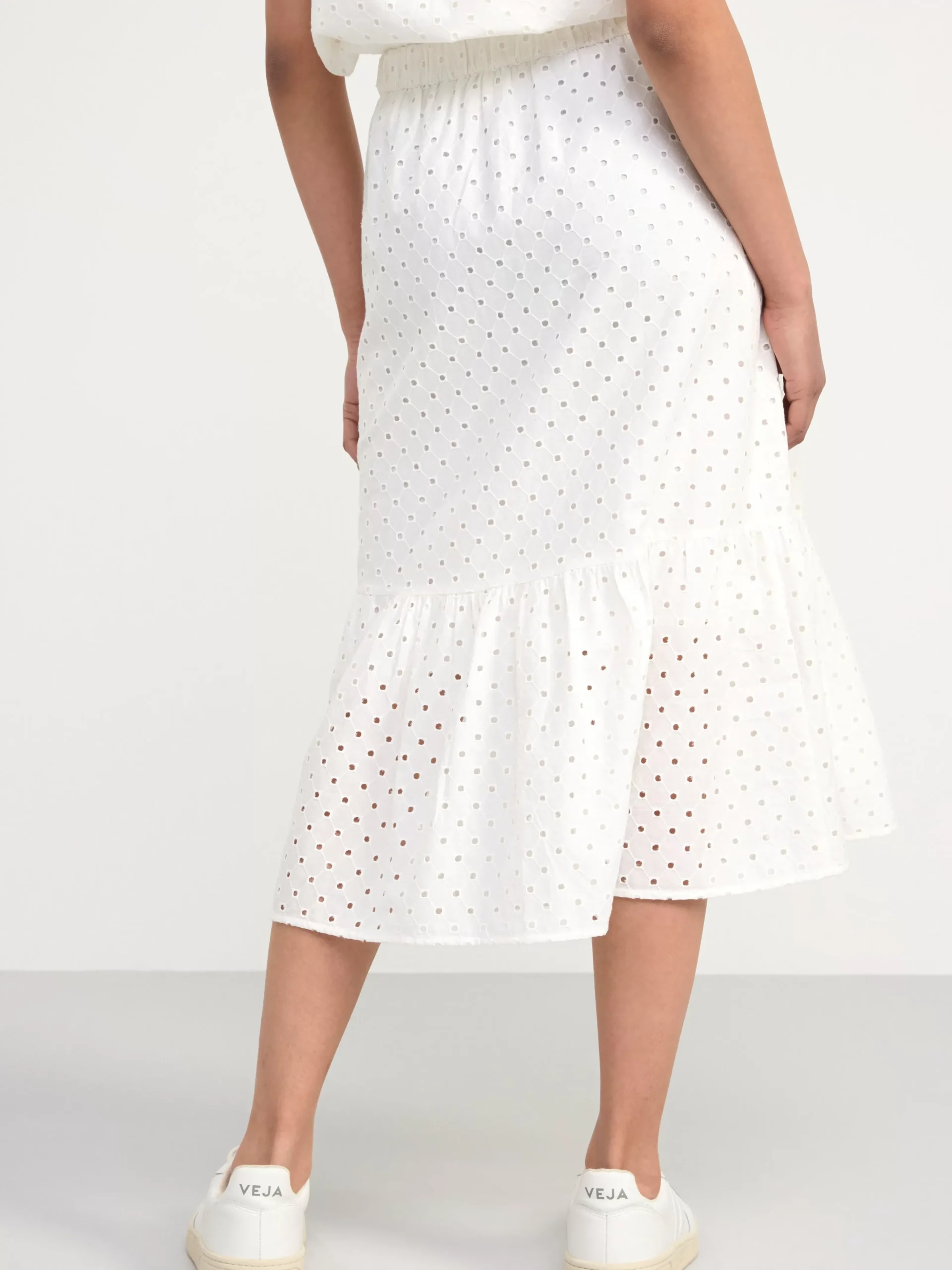 Kjolar>Lindex Broderad Bomullskjol Off White