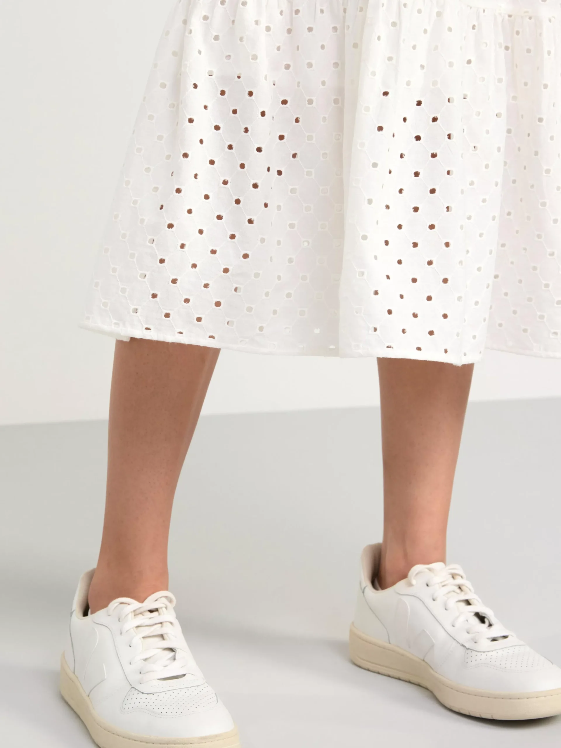 Kjolar>Lindex Broderad Bomullskjol Off White