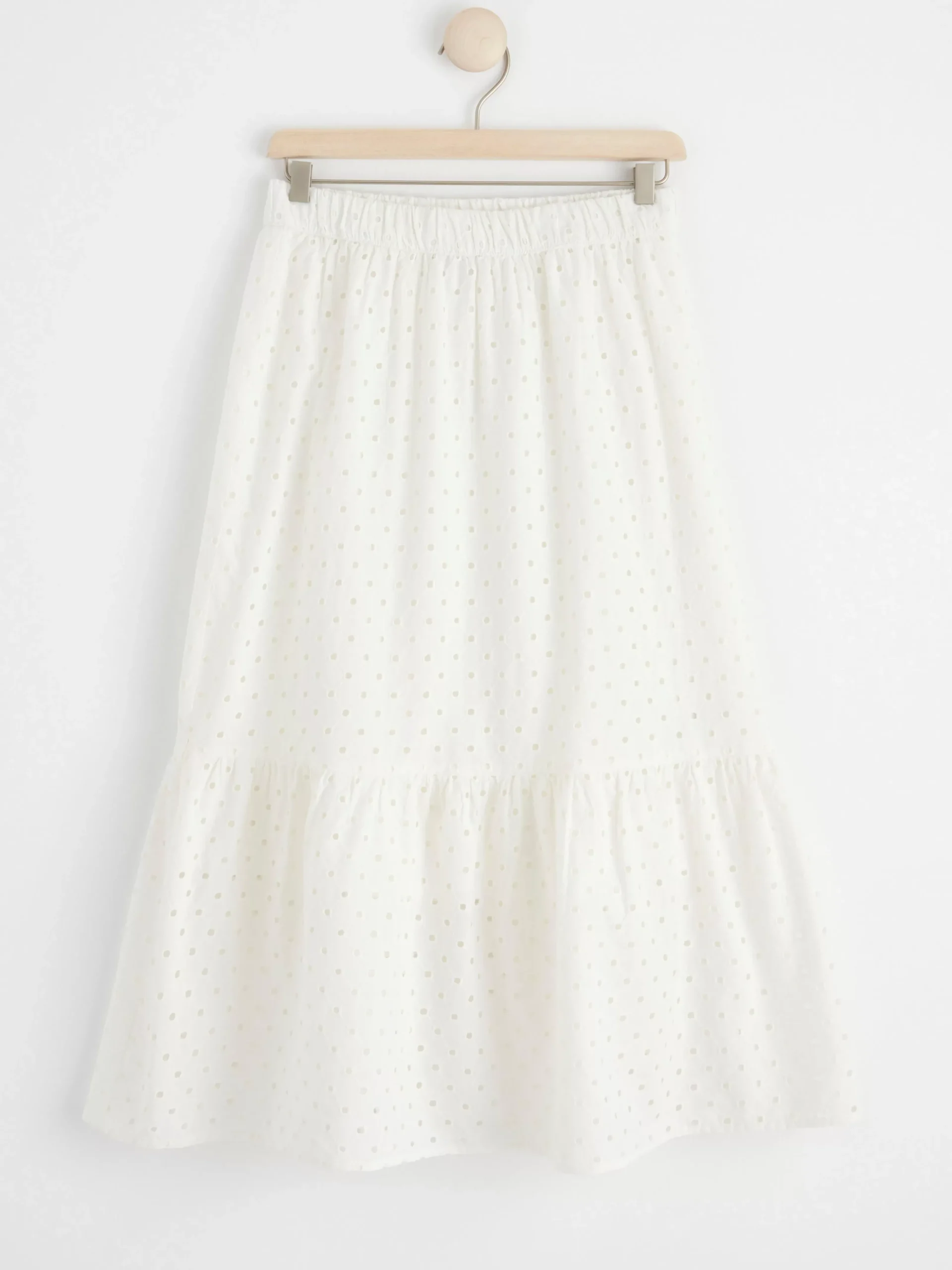 Kjolar>Lindex Broderad Bomullskjol Off White