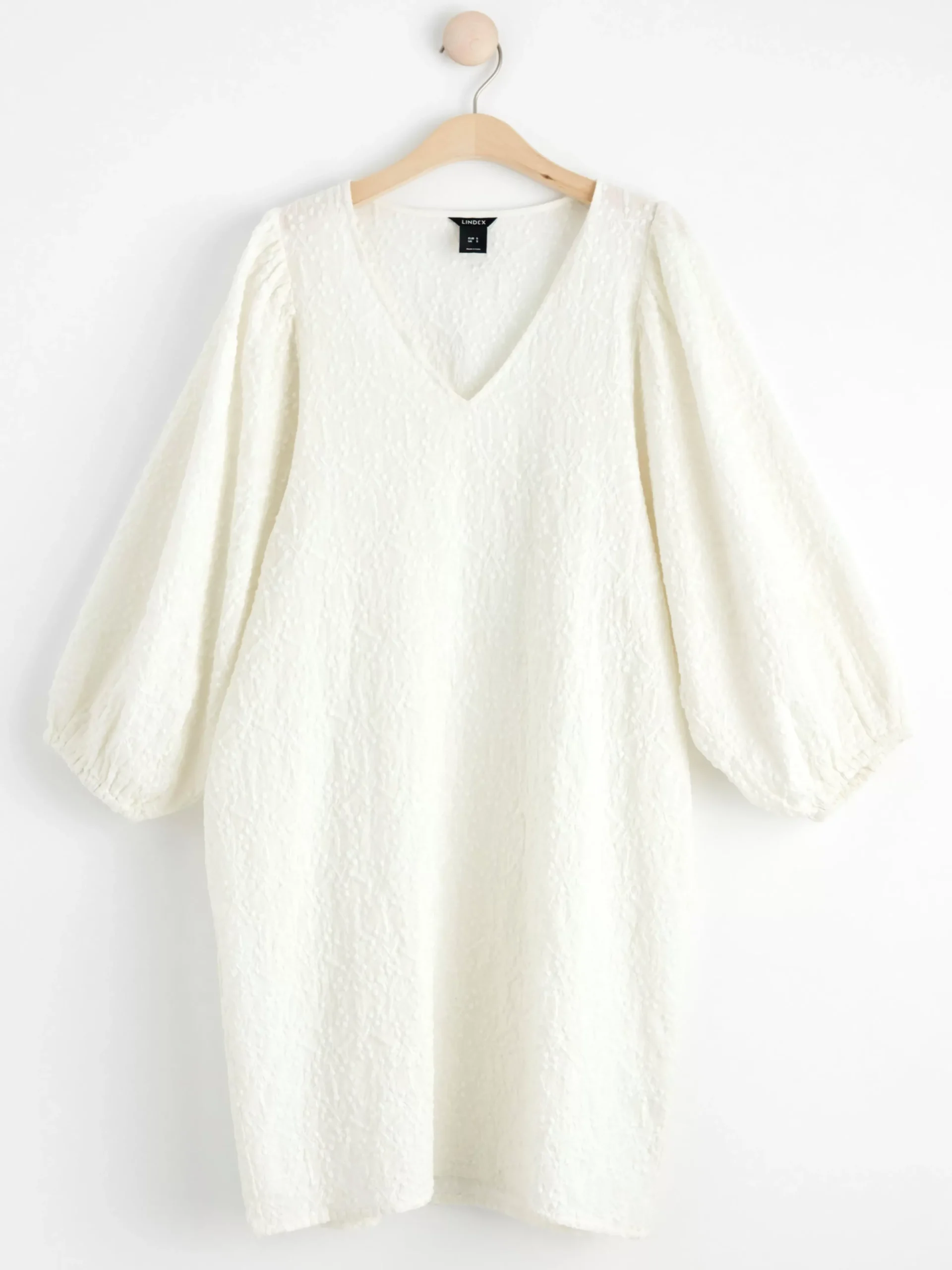 Blusar & Skjortor>Lindex Broderad Tunika Med Puffarm Light White