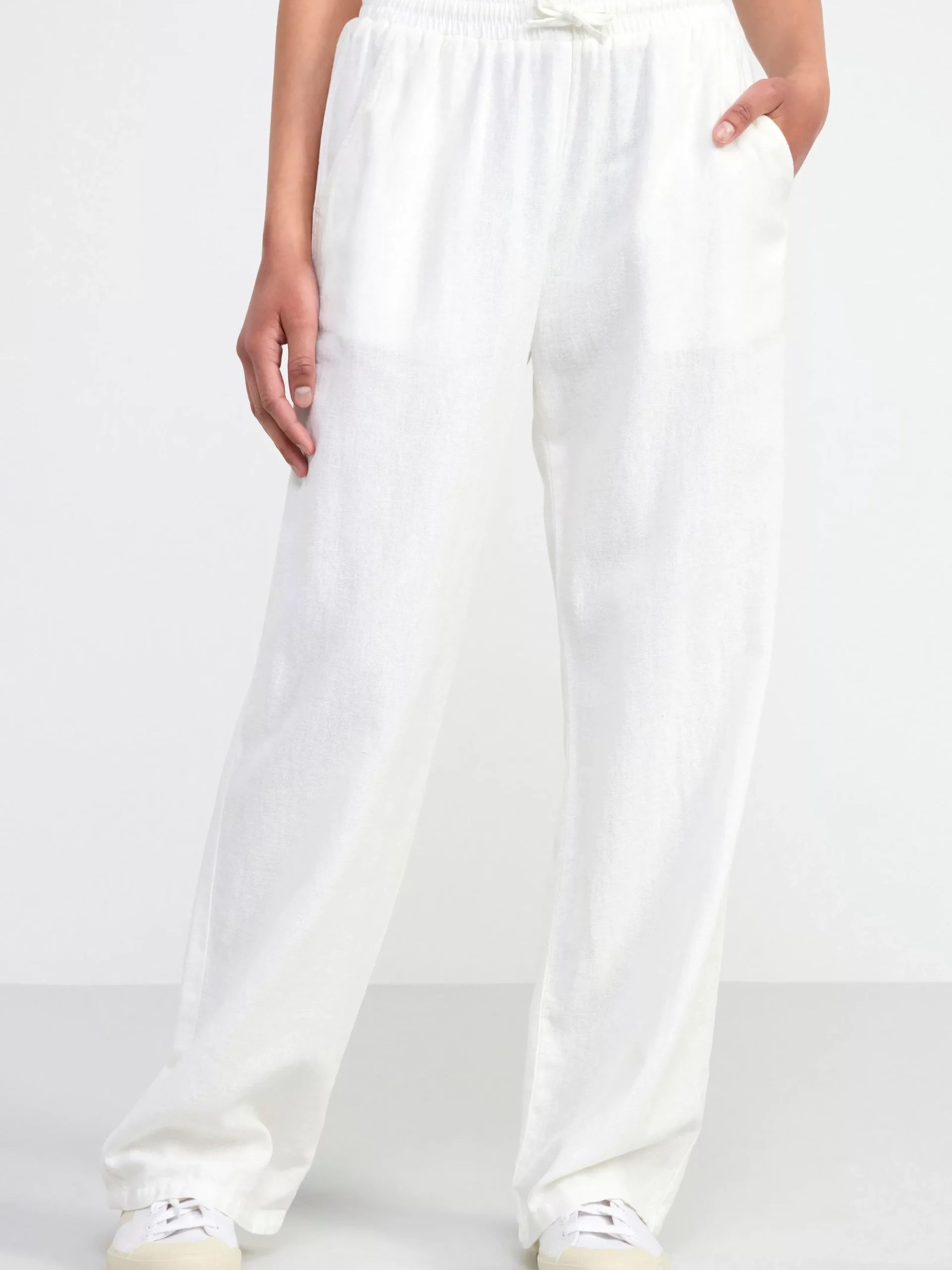 Byxor & Leggings>Lindex Byxa I Linneblandning Off White
