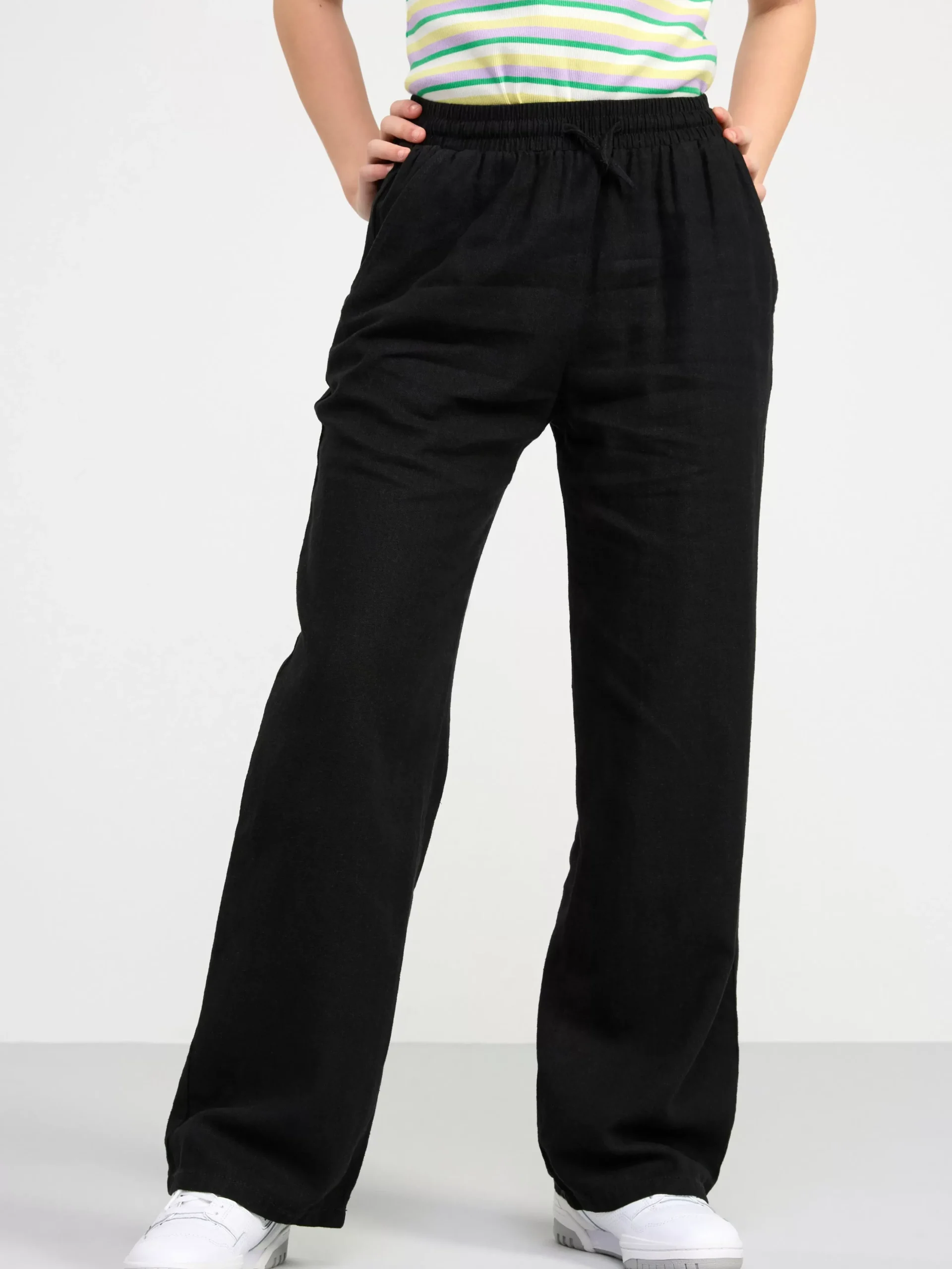 Byxor & Leggings>Lindex Byxa I Linneblandning Black