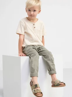 Byxor & Leggings>Lindex Byxa I Slubtrika Light Dusty Khaki