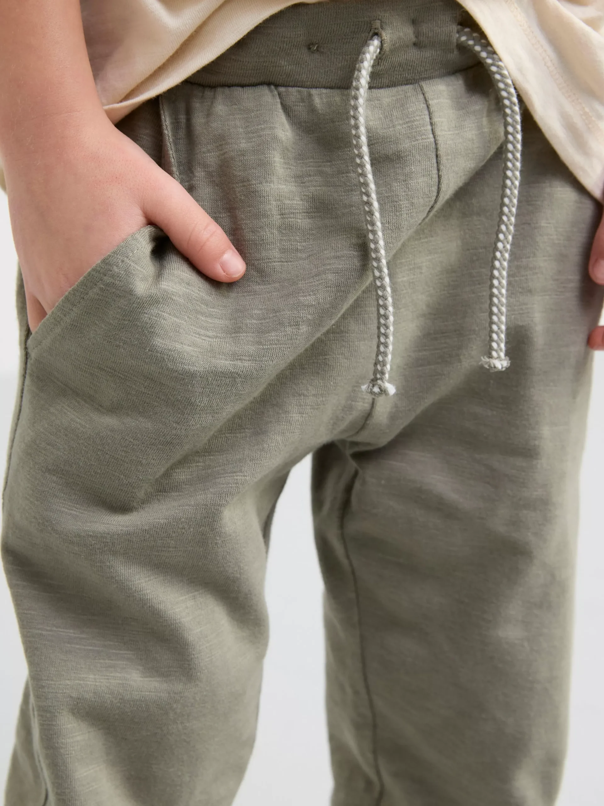 Byxor & Leggings>Lindex Byxa I Slubtrika Light Dusty Khaki