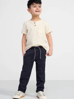 Byxor & Leggings>Lindex Byxa I Slubtrika Dark Navy