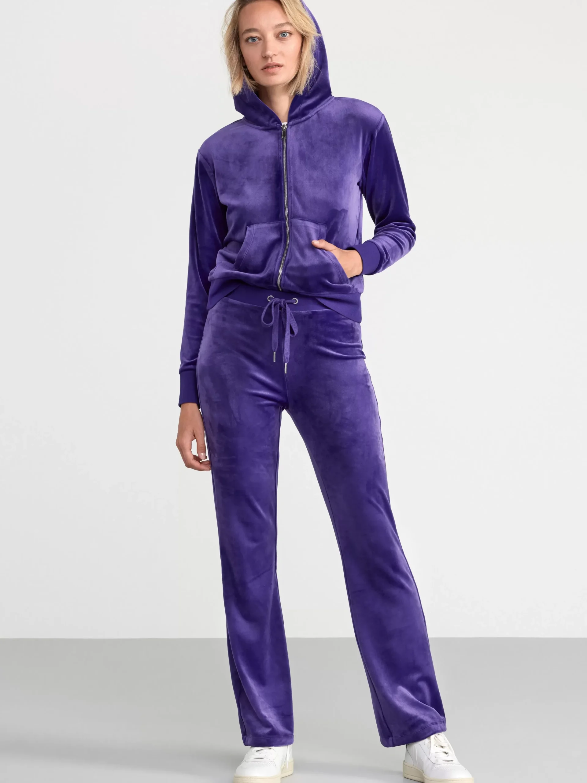 Byxor>Lindex Byxa I Velour Dark Lilac