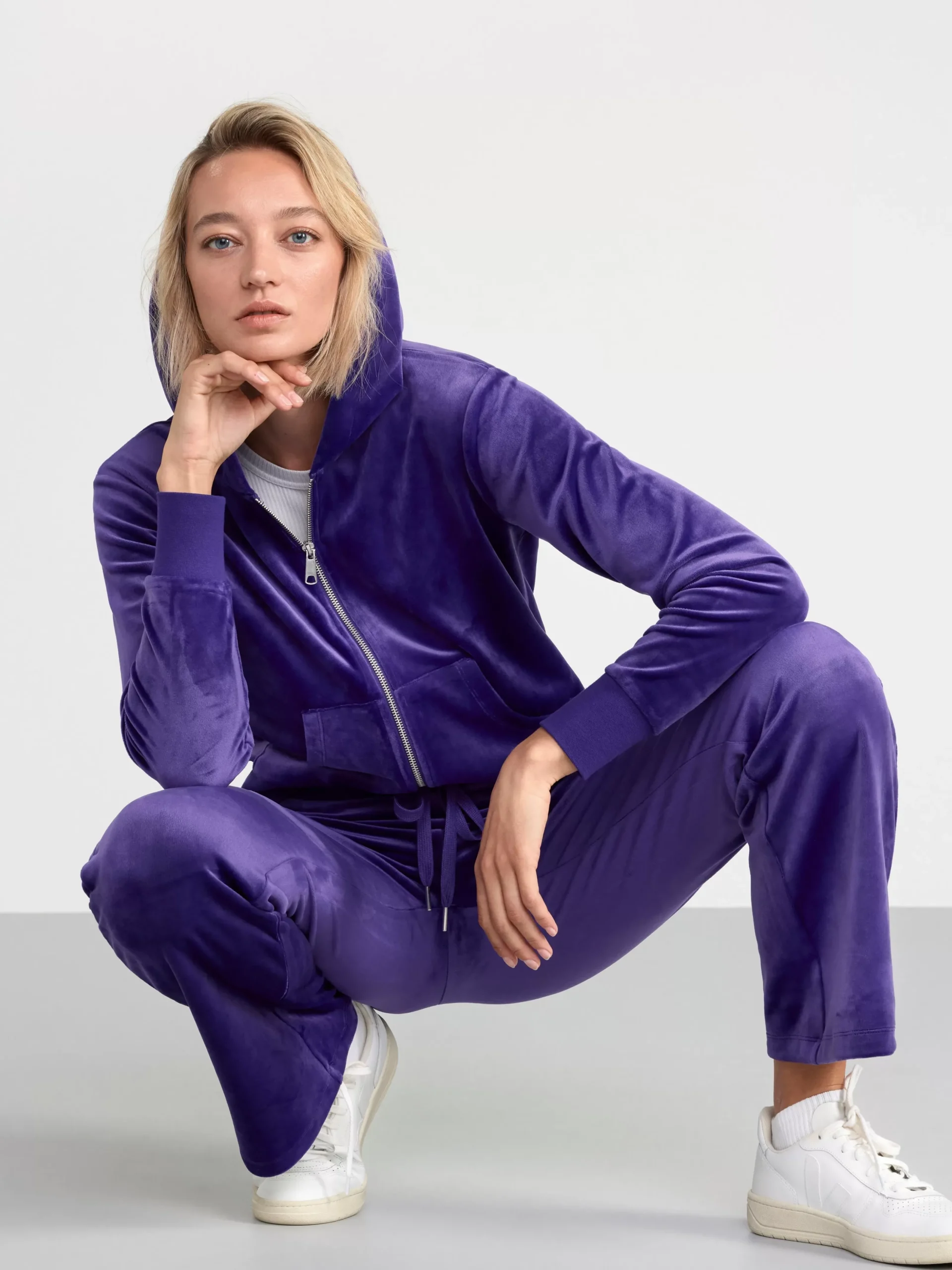 Byxor>Lindex Byxa I Velour Dark Lilac