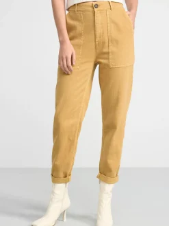 Byxor>Lindex Byxa Med Avsmalnat Ben Och Stora Fickor Dusty Yellow