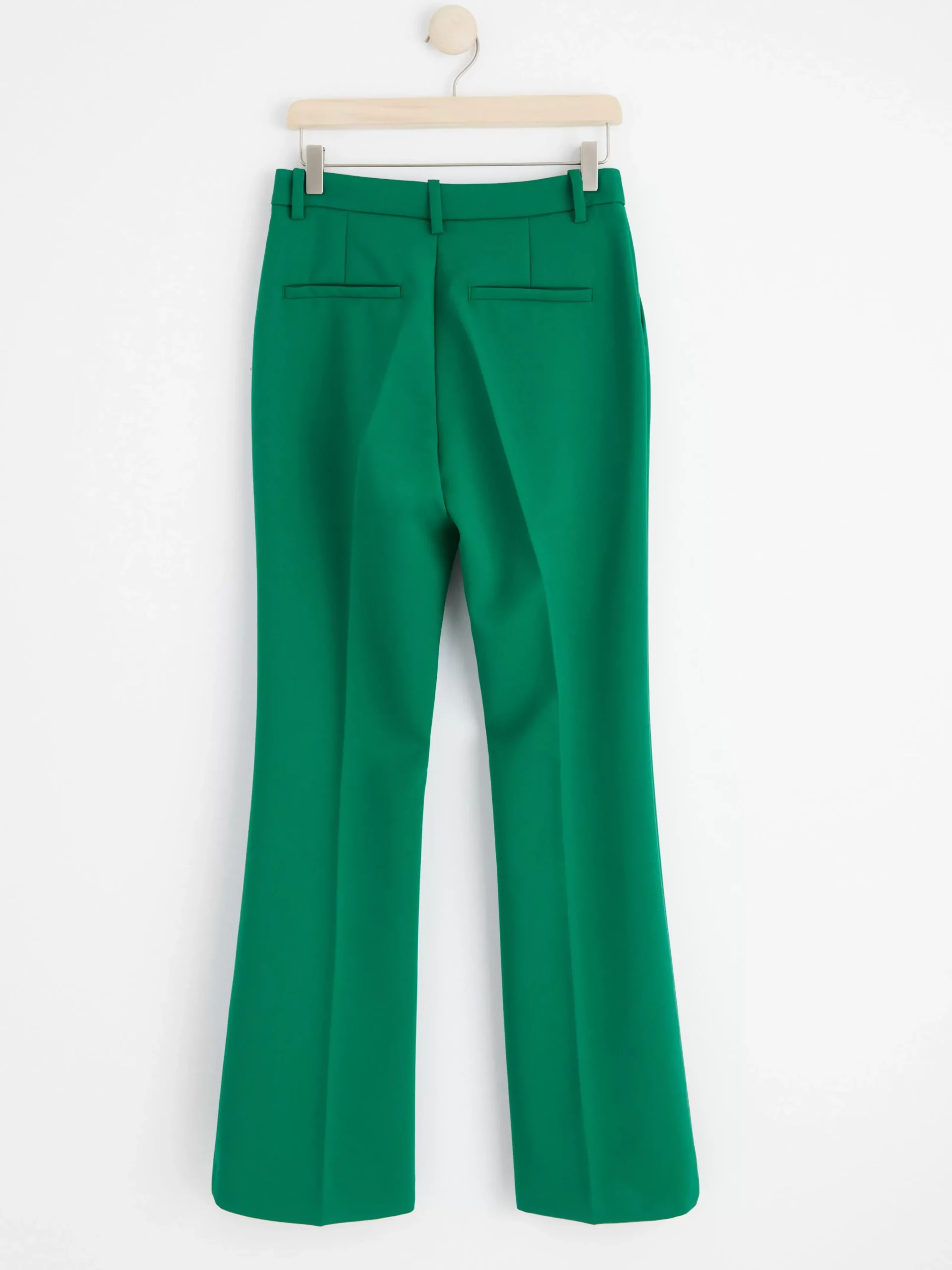 Byxor>Lindex Byxa Med Utsvangt Ben Och Normalhog Midja Dark Green