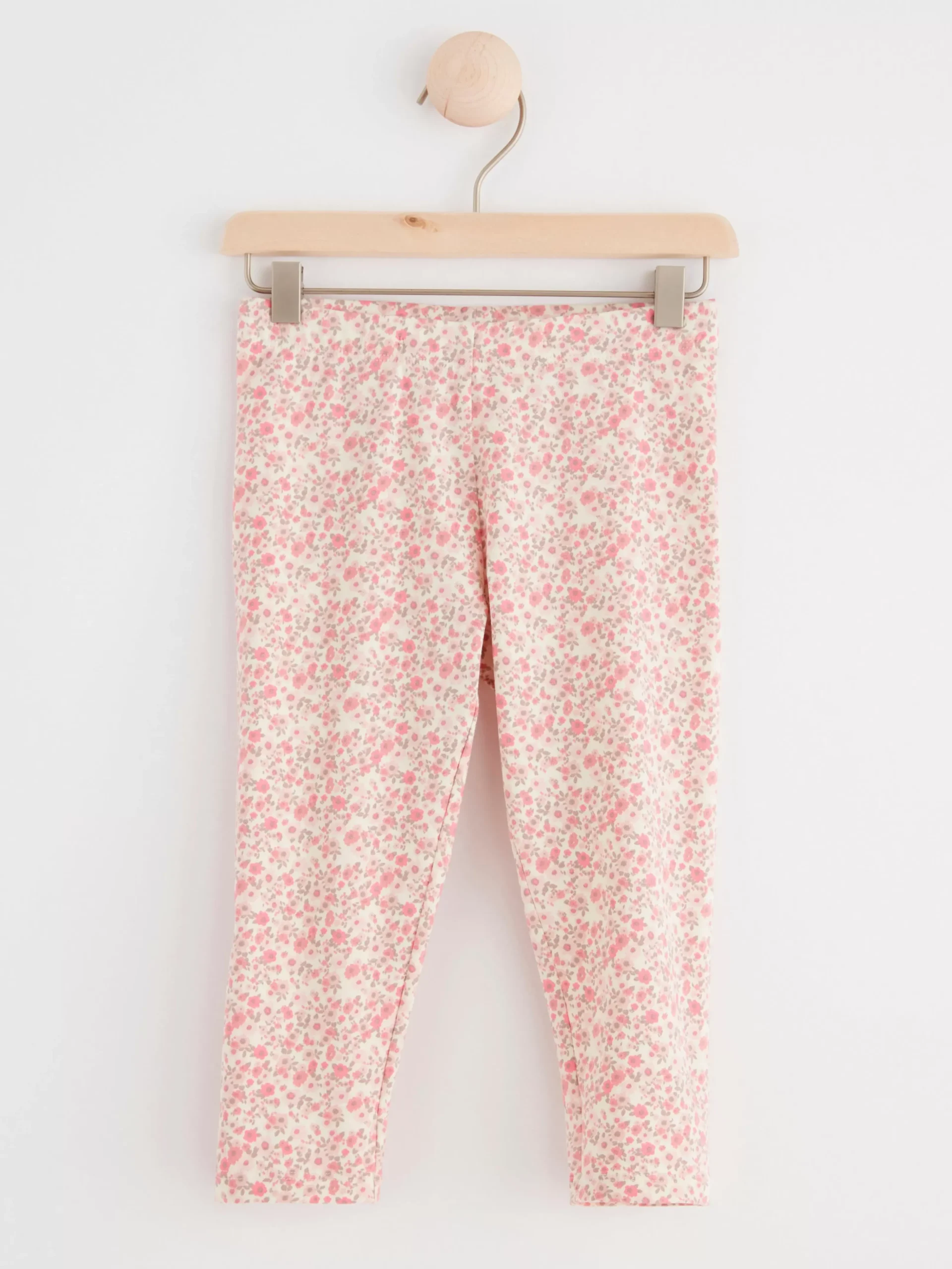 Byxor & Leggings>Lindex Caprileggings Med Blommor Light Pink