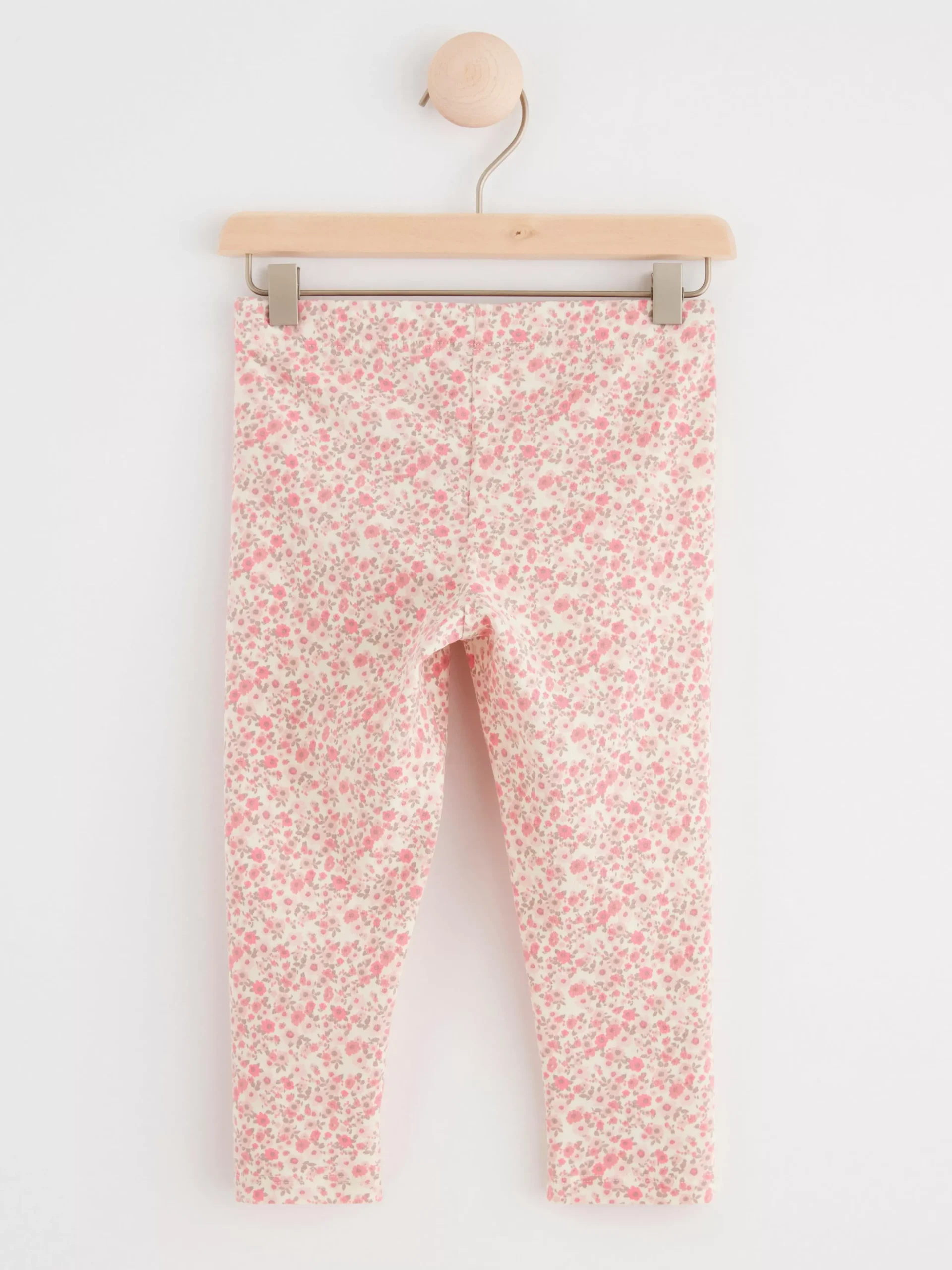 Byxor & Leggings>Lindex Caprileggings Med Blommor Light Pink