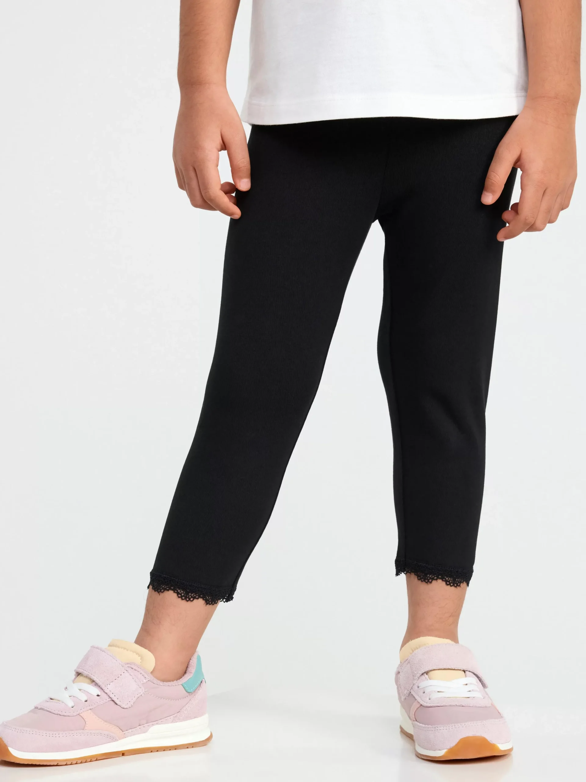 Byxor & Leggings>Lindex Caprileggings Med Spetskant Off Black