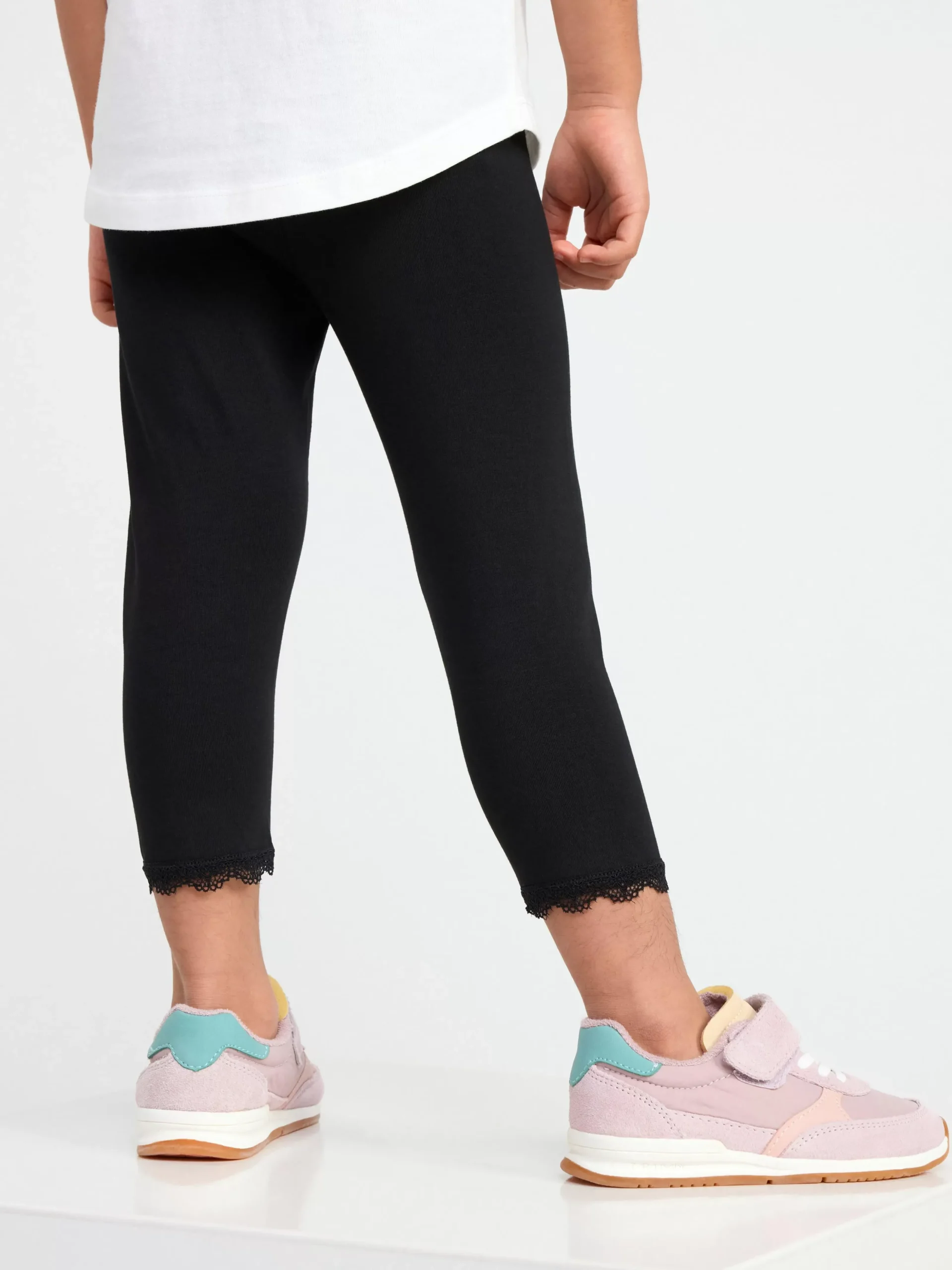 Byxor & Leggings>Lindex Caprileggings Med Spetskant Off Black