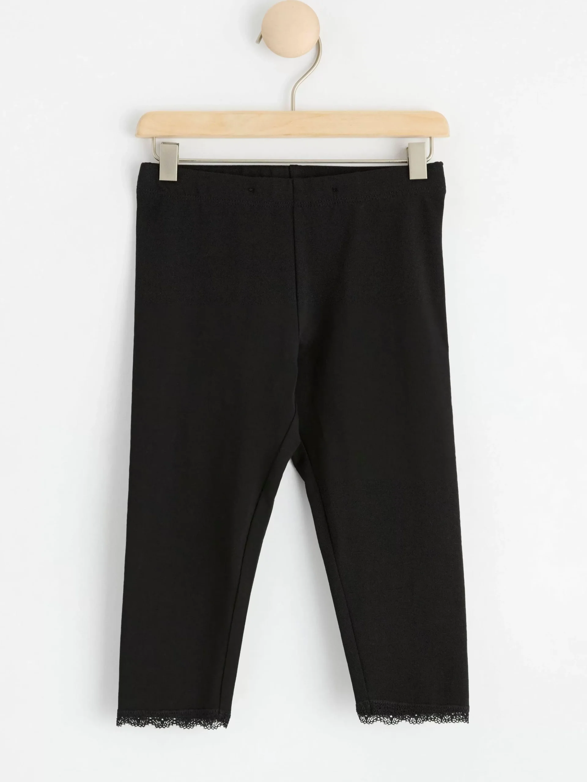 Byxor & Leggings>Lindex Caprileggings Med Spetskant Off Black