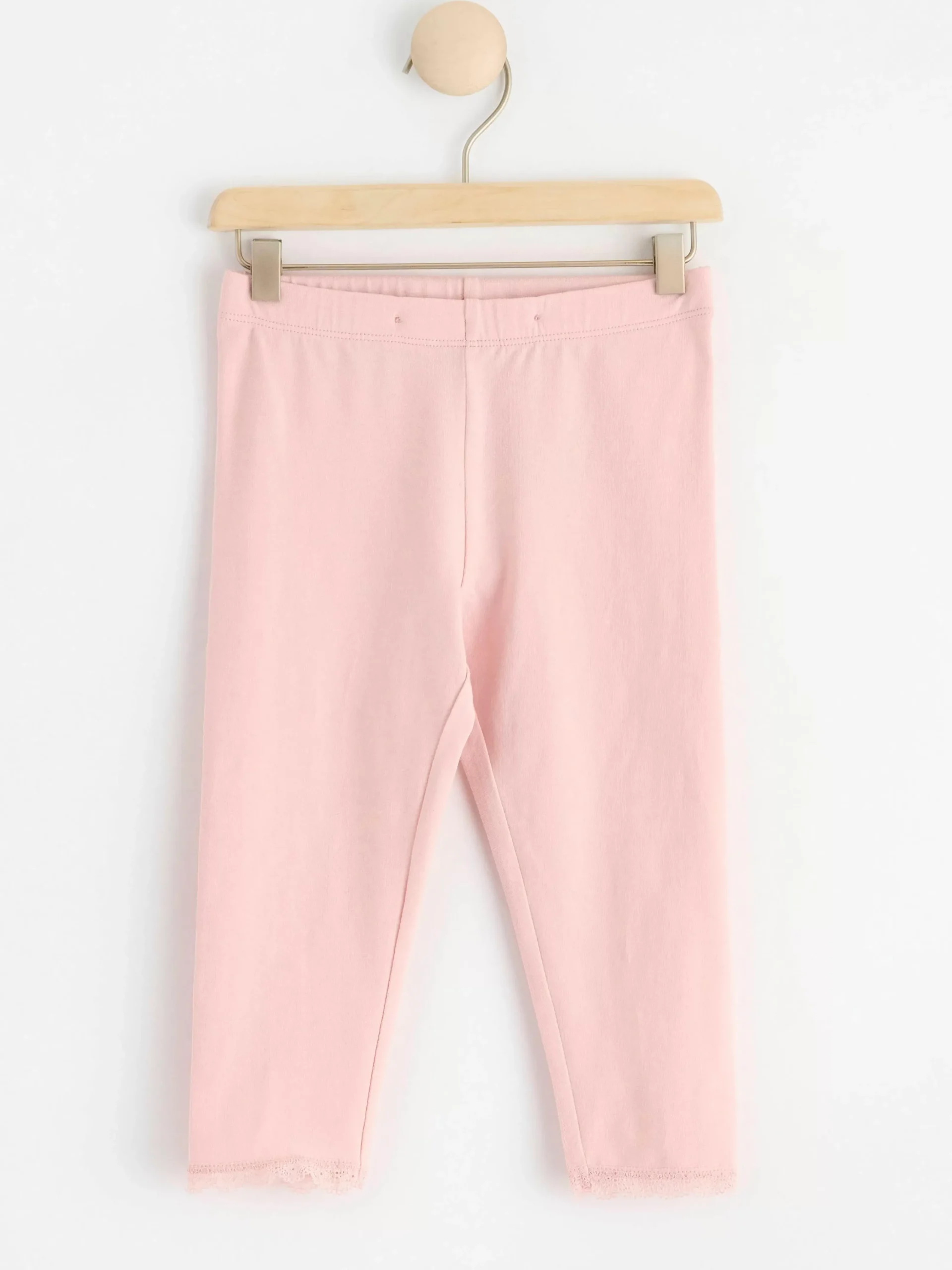 Byxor & Leggings>Lindex Caprileggings Med Spetskant Light Dusty Pink