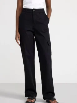 Byxor>Lindex Cargobyxa Med Hog Midja Black