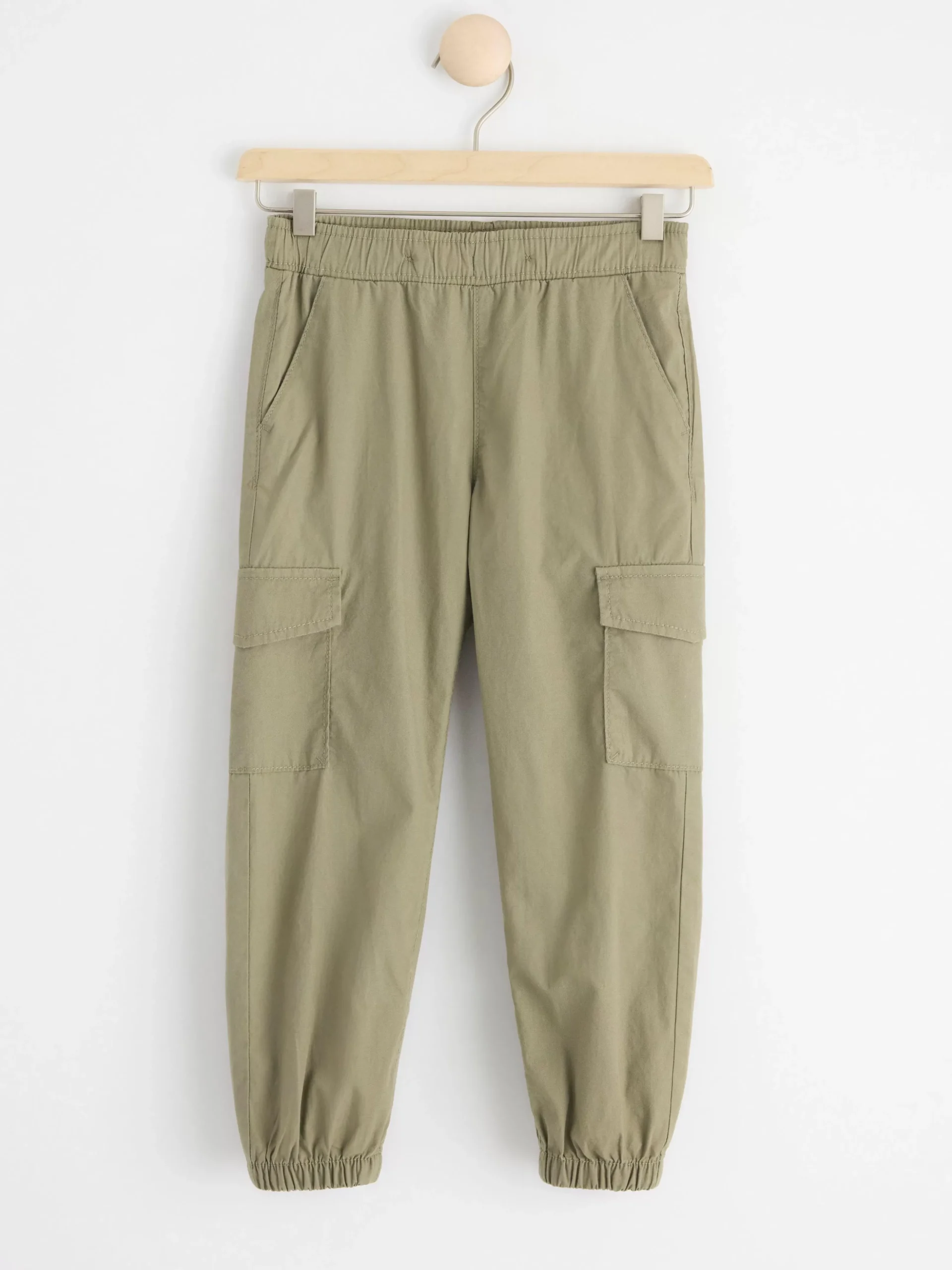 Byxor & Leggings>Lindex Cargobyxa Med Normalhog Midja Och Rakt Ben Light Dusty Khaki