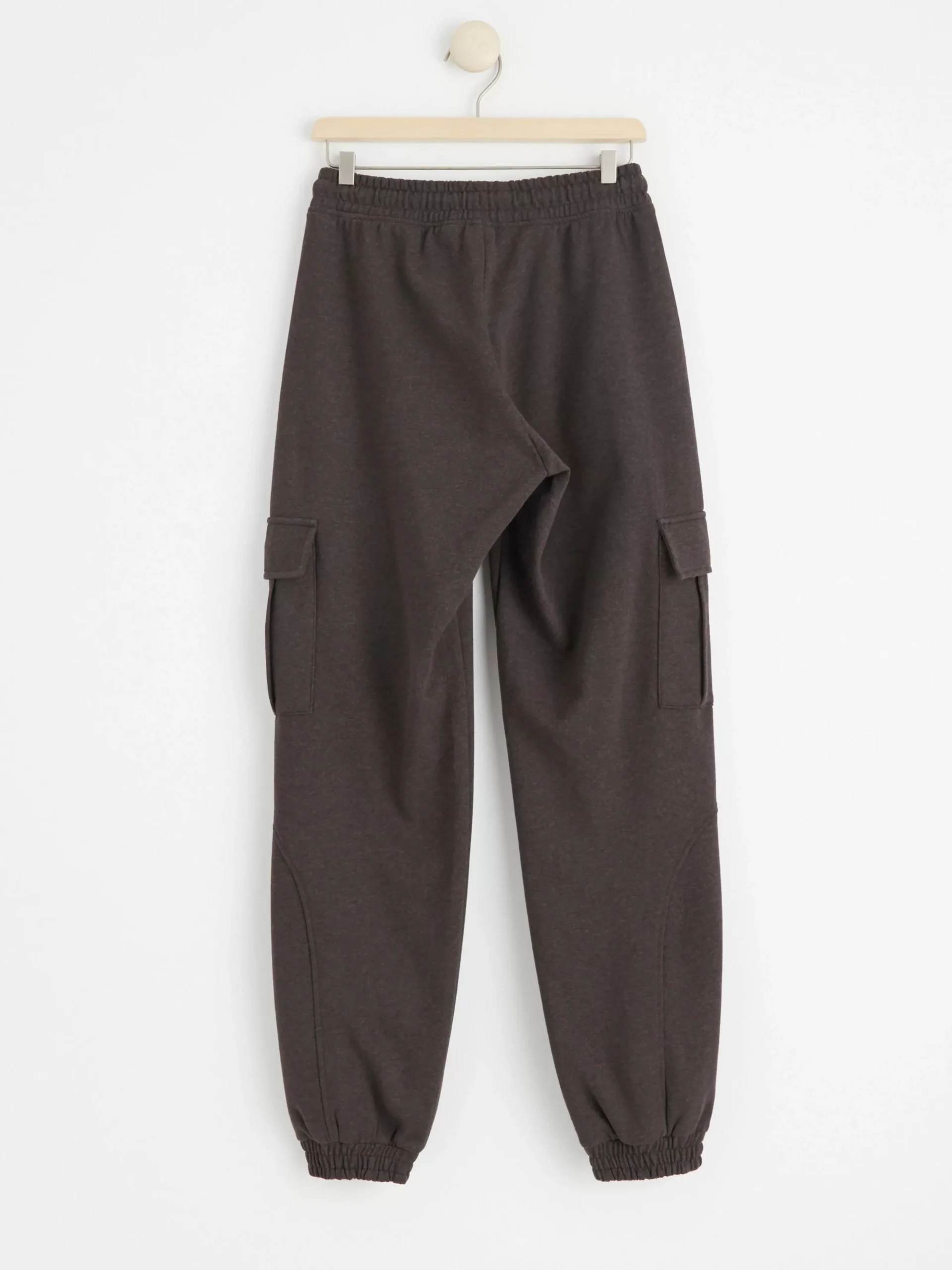 Byxor & Leggings>Lindex Cargo-Mjukisbyxa Med Borstad Insida Off Black