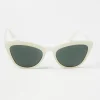 Accessoarer>Lindex Cat Eye Solglasogon Dam Light Beige