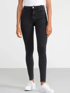 Jeans>Lindex Clara Curve Superstretchiga Jeans Med Hog Midja Black