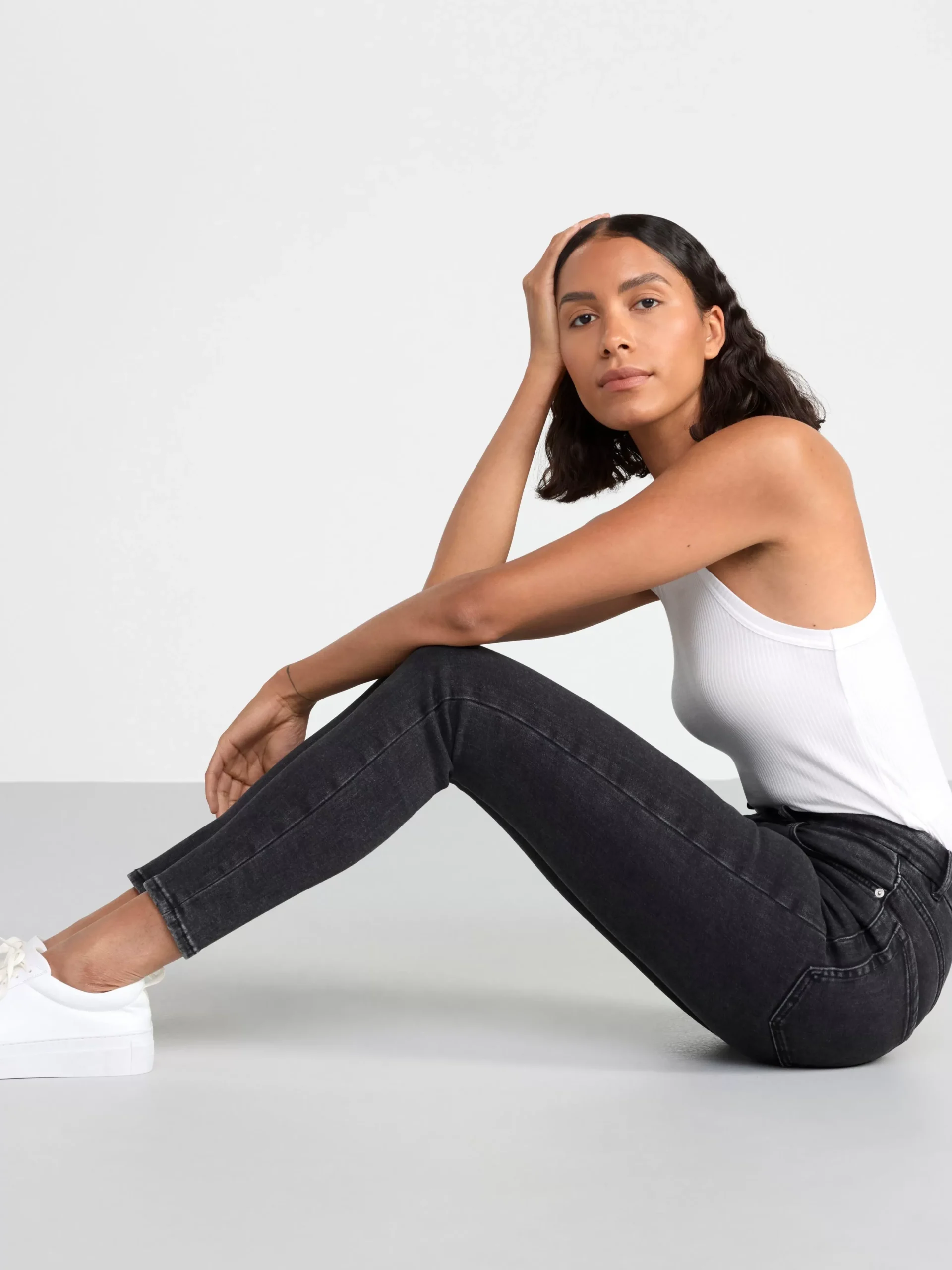 Jeans>Lindex Clara Curve Superstretchiga Jeans Med Hog Midja Black