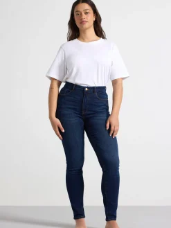 Jeans>Lindex Clara Curve Superstretchiga Jeans Med Hog Midja Denim Blue