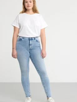 Jeans>Lindex Clara Curve Superstretchiga Slim Fit Jeans Med Hog Midja Light Denim