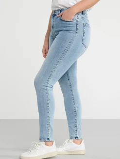 Jeans>Lindex Clara Curve Superstretchiga Slim Fit Jeans Med Hog Midja Light Denim