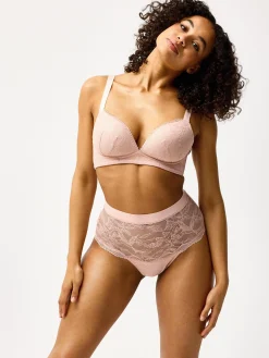 Bh>Lindex Closely - The Lace Wirefree Bra Dusty Pink