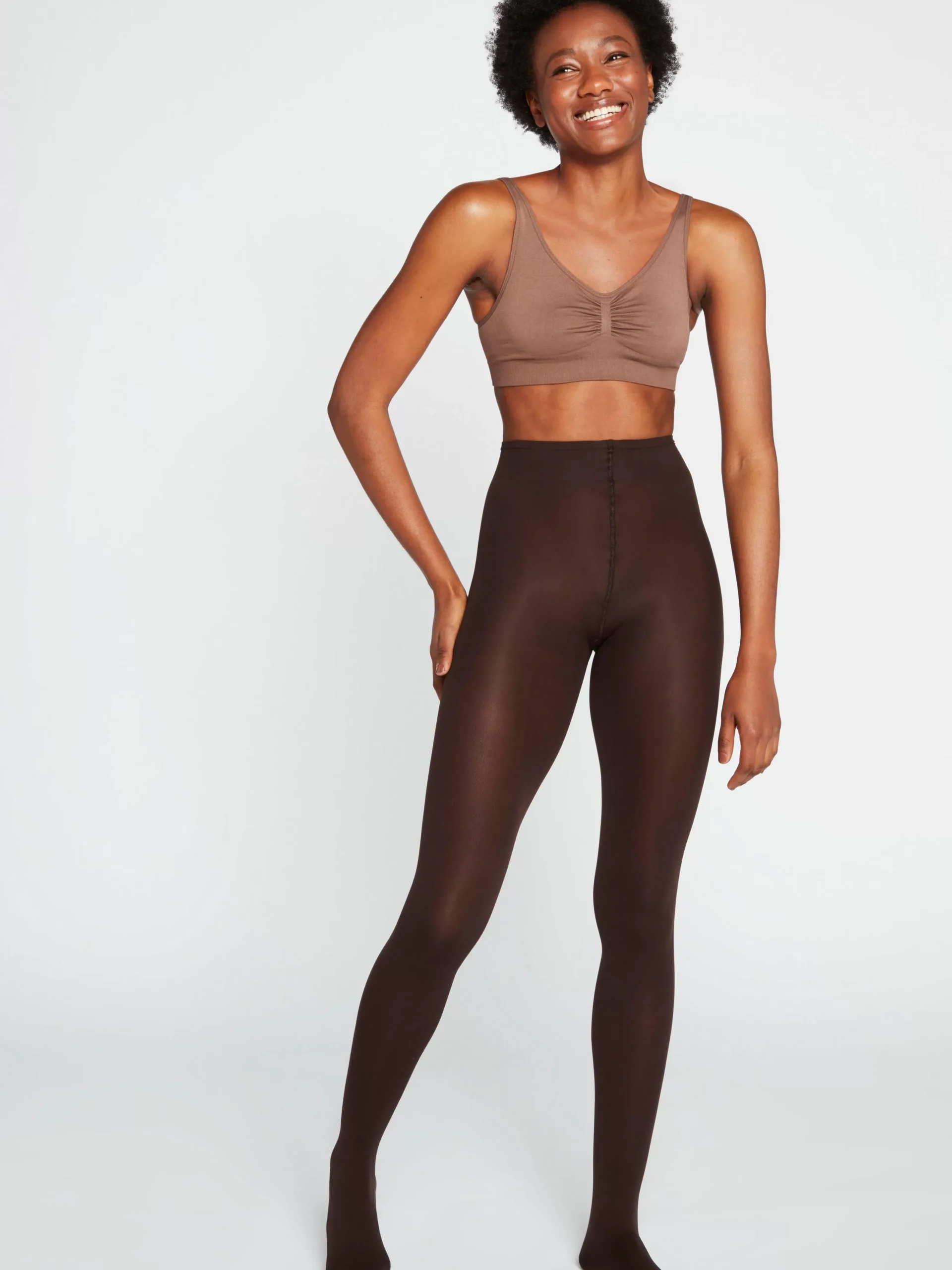 Strumpbyxor & Leggings>Lindex Comfort Waist Matt Strumpbyxor 80 Denier Dark Brown