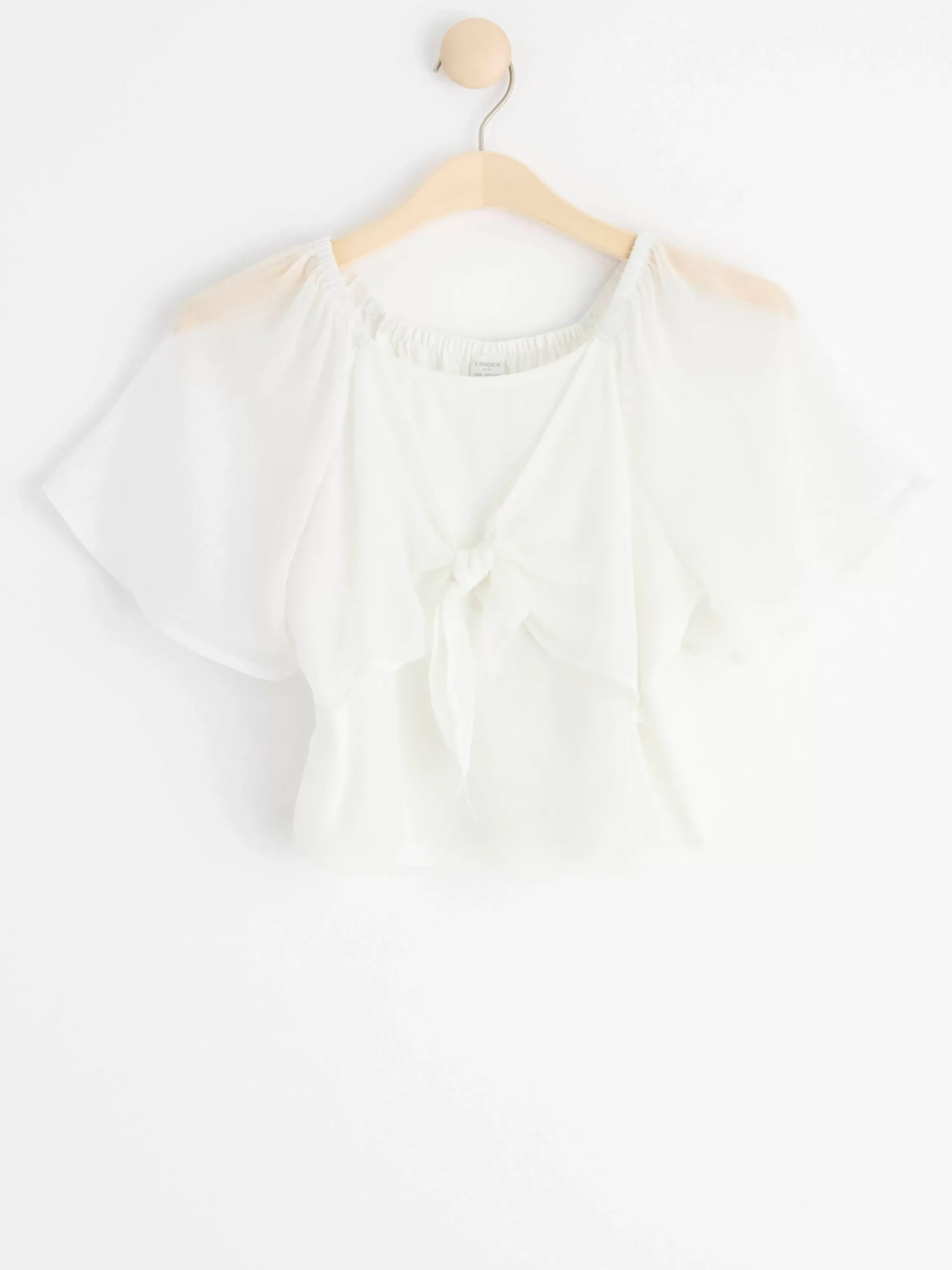 Toppar & T-Shirts>Lindex Croppad Blus I Chiffong Off White