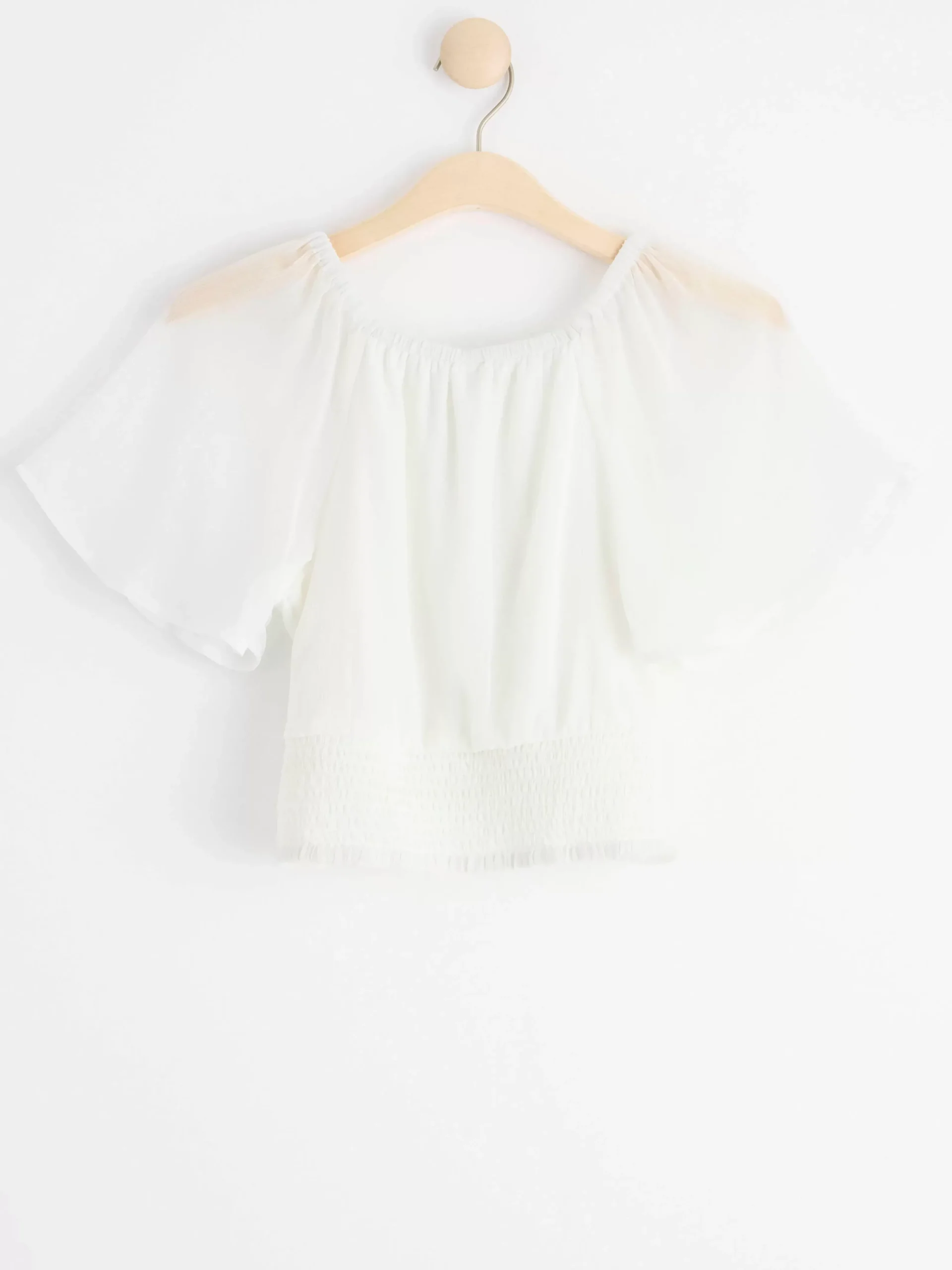 Toppar & T-Shirts>Lindex Croppad Blus I Chiffong Off White