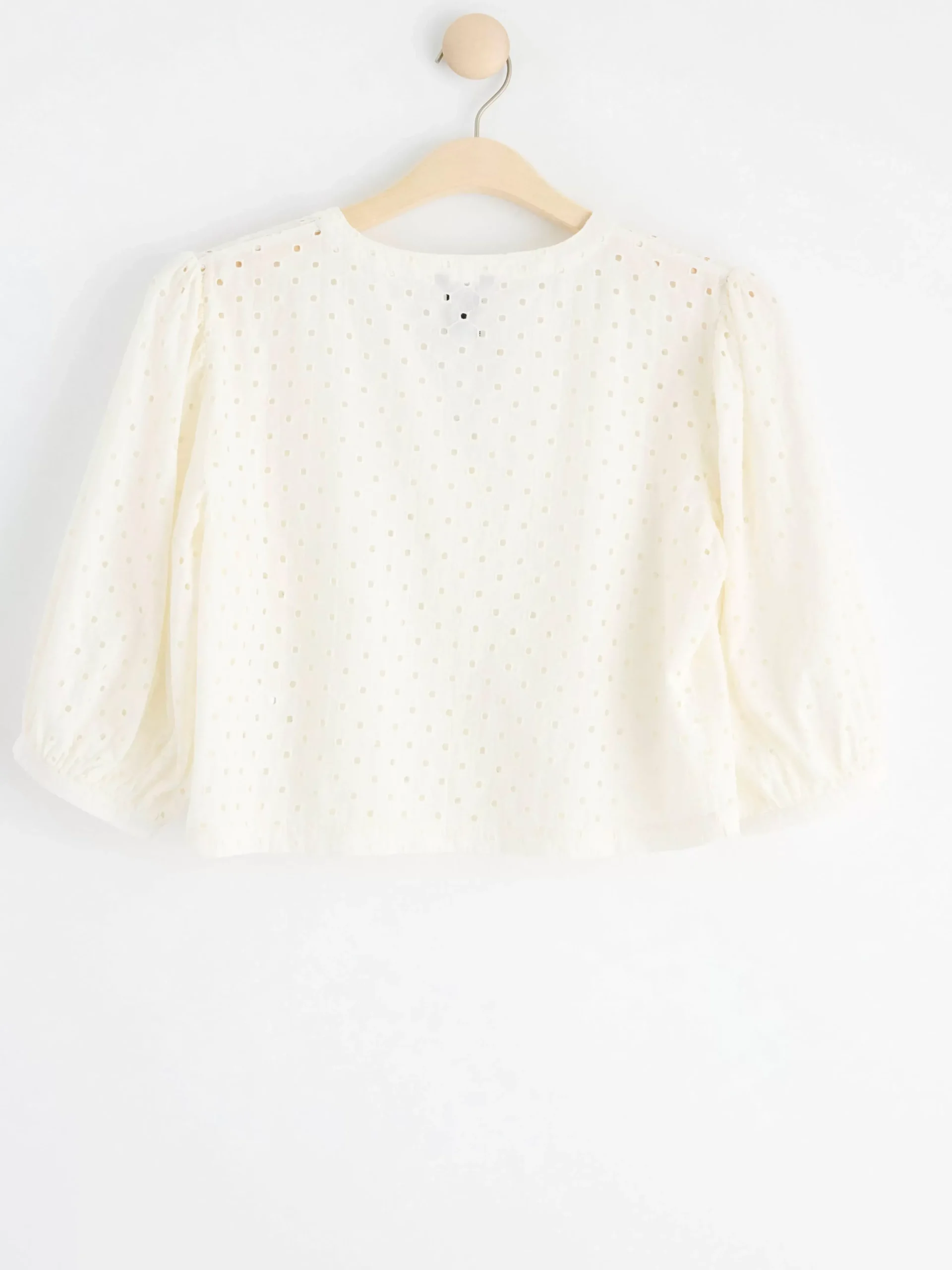 Blusar & Skjortor>Lindex Croppad Blus Med Puffarm Off White