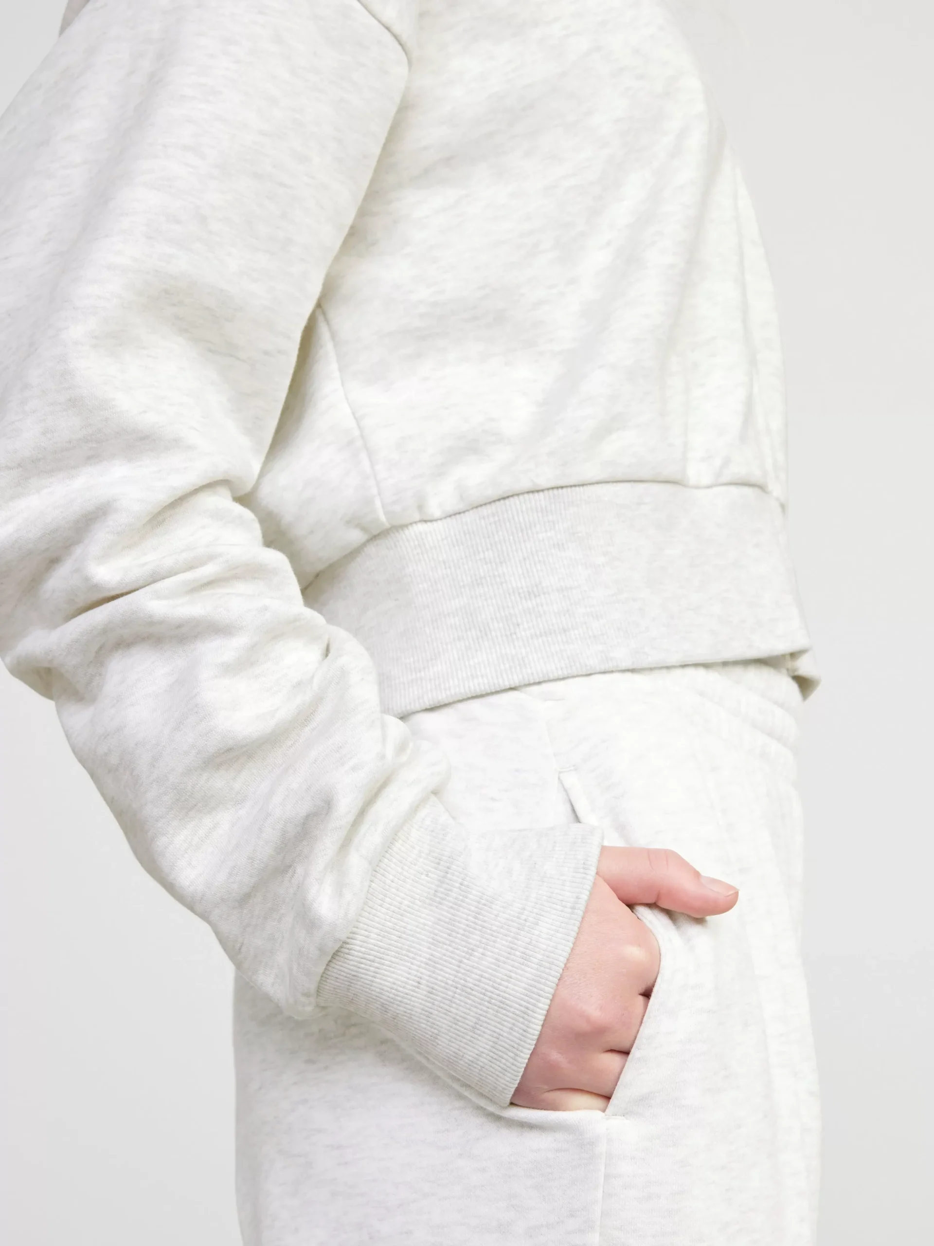 Tröjor & Cardigans>Lindex Croppad Hoodie Med Dragkedja Light Grey Melange