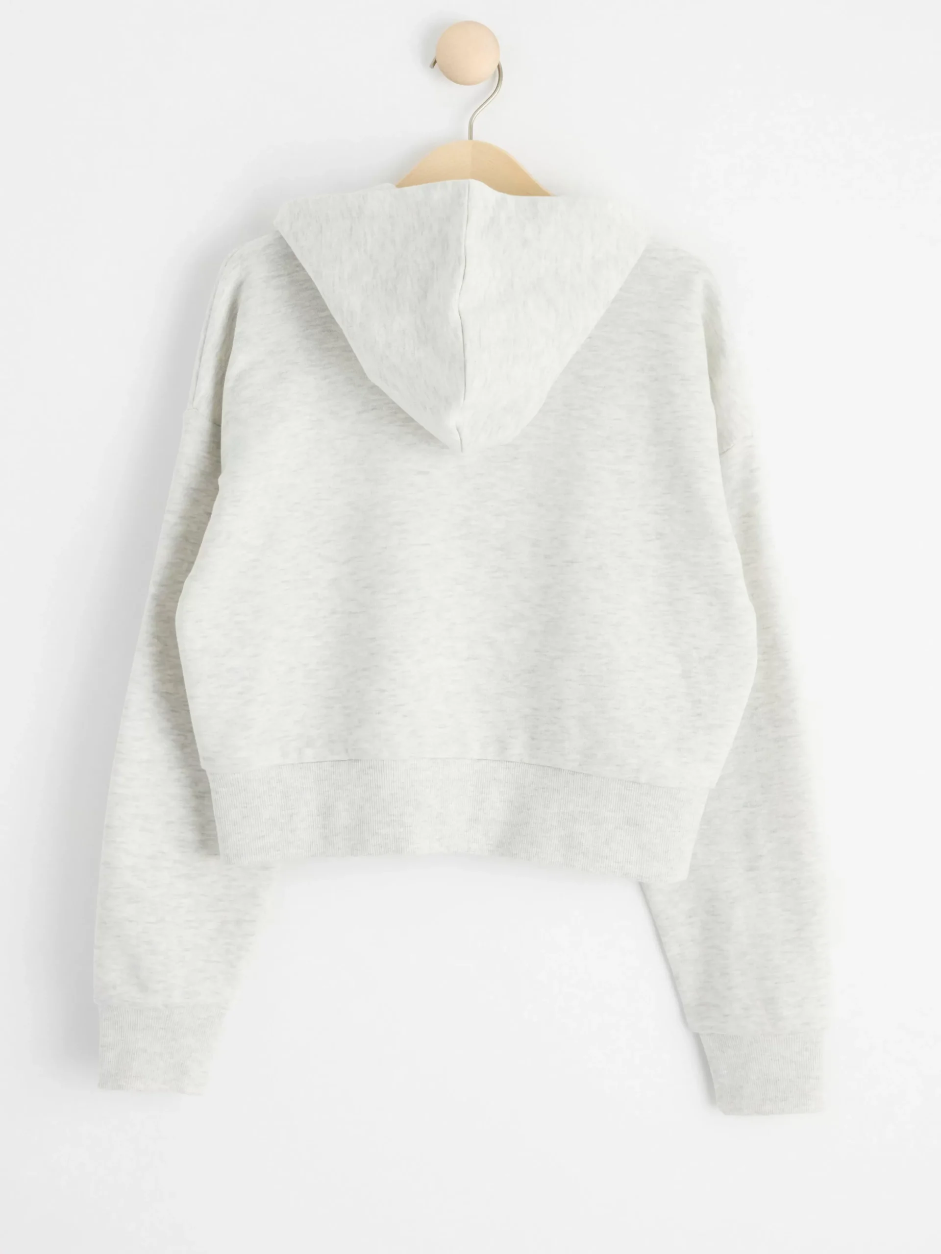 Tröjor & Cardigans>Lindex Croppad Hoodie Med Dragkedja Light Grey Melange