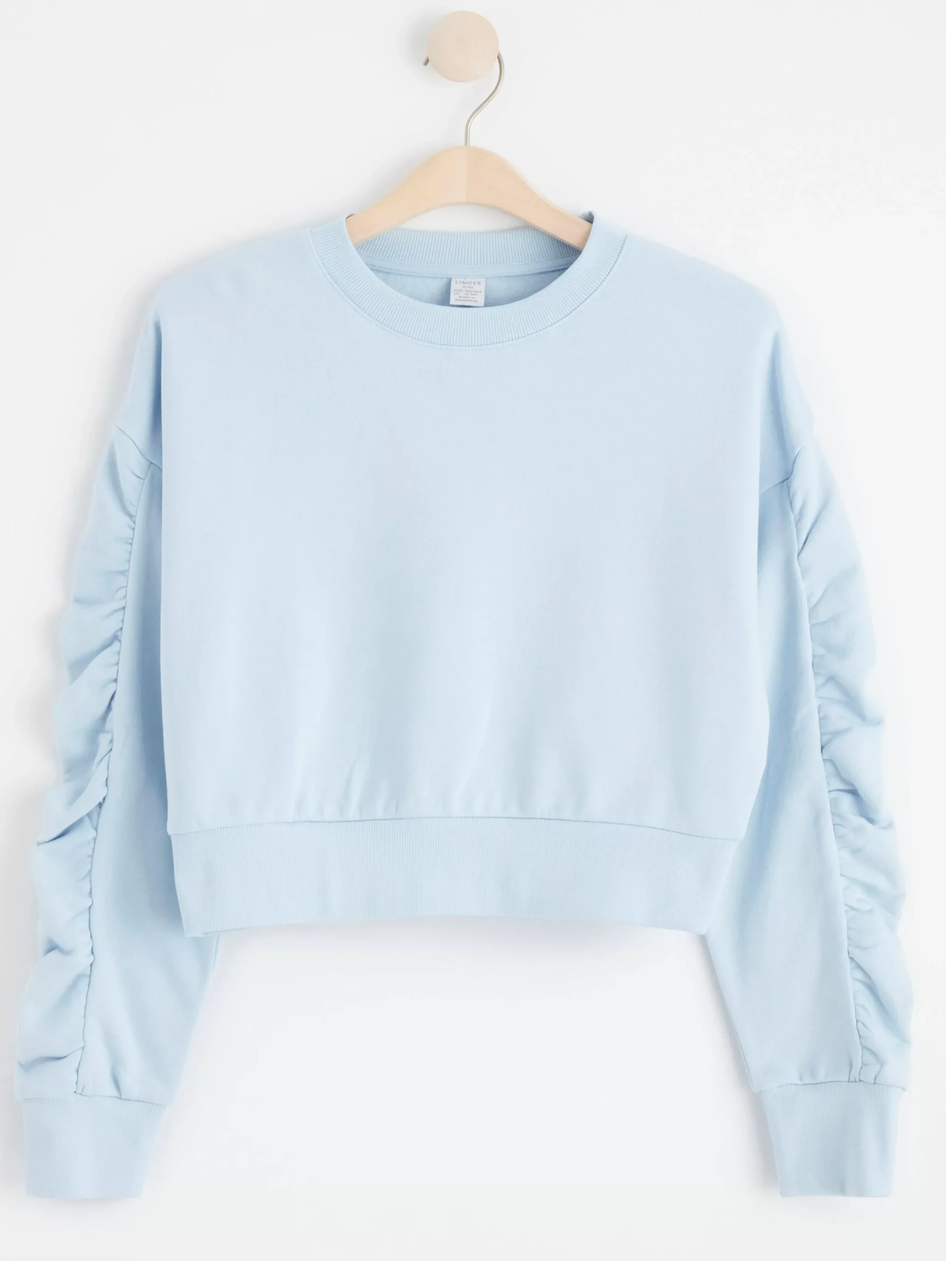 Tröjor & Cardigans>Lindex Croppad Sweatshirt Light Blue