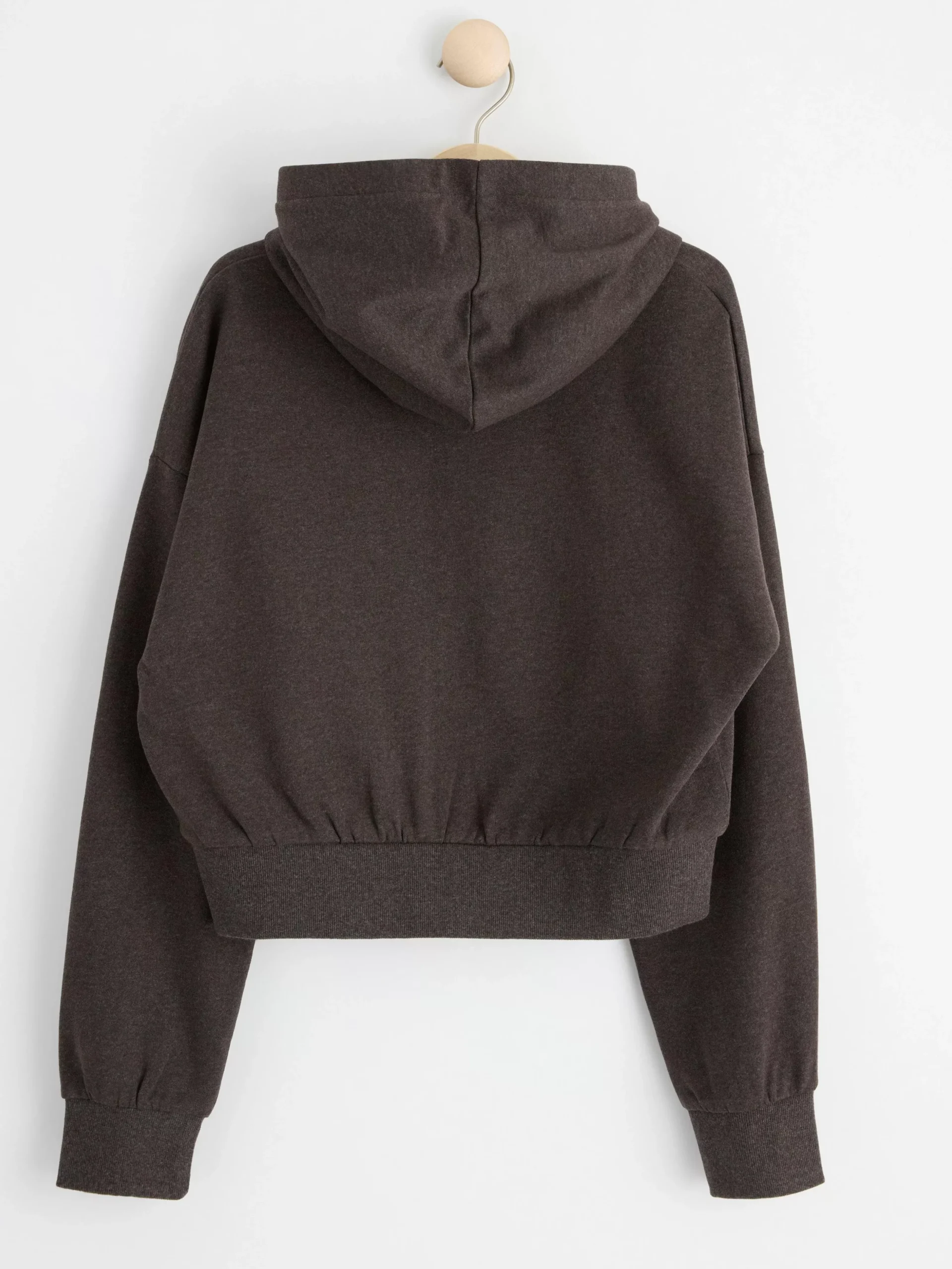 Tröjor & Cardigans>Lindex Croppad Sweatshirt Med Borstad Insida Off Black