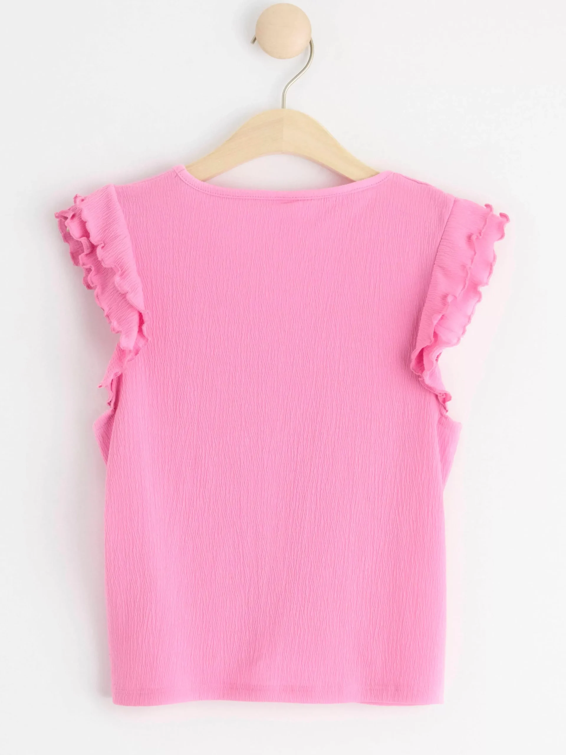 Toppar & T-Shirts>Lindex Croppad Topp Med Volangarm Light Pink
